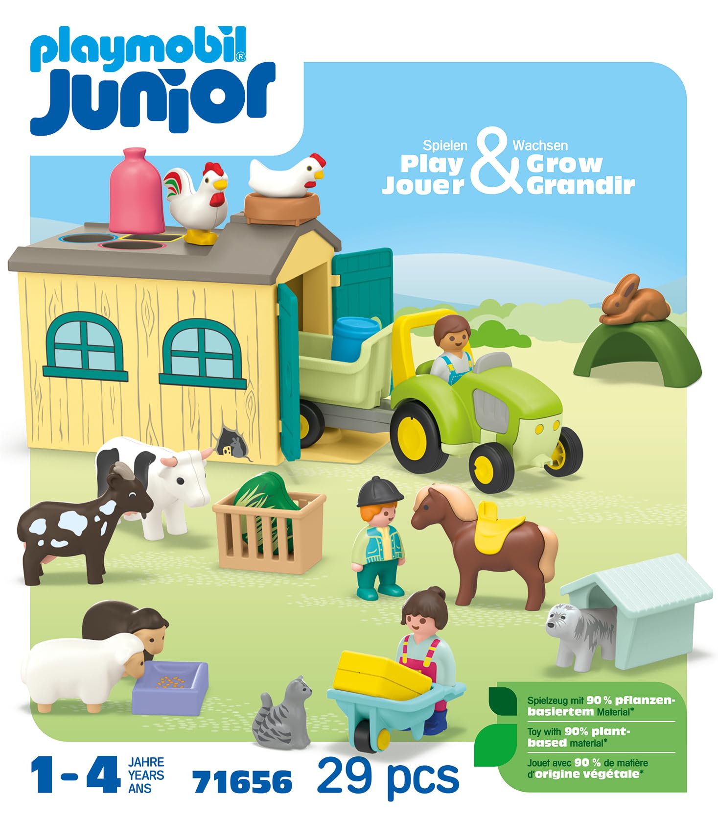 Playmobil 71656 JUNIOR Farm Adventure with Tractor, Trailer & Animals 4