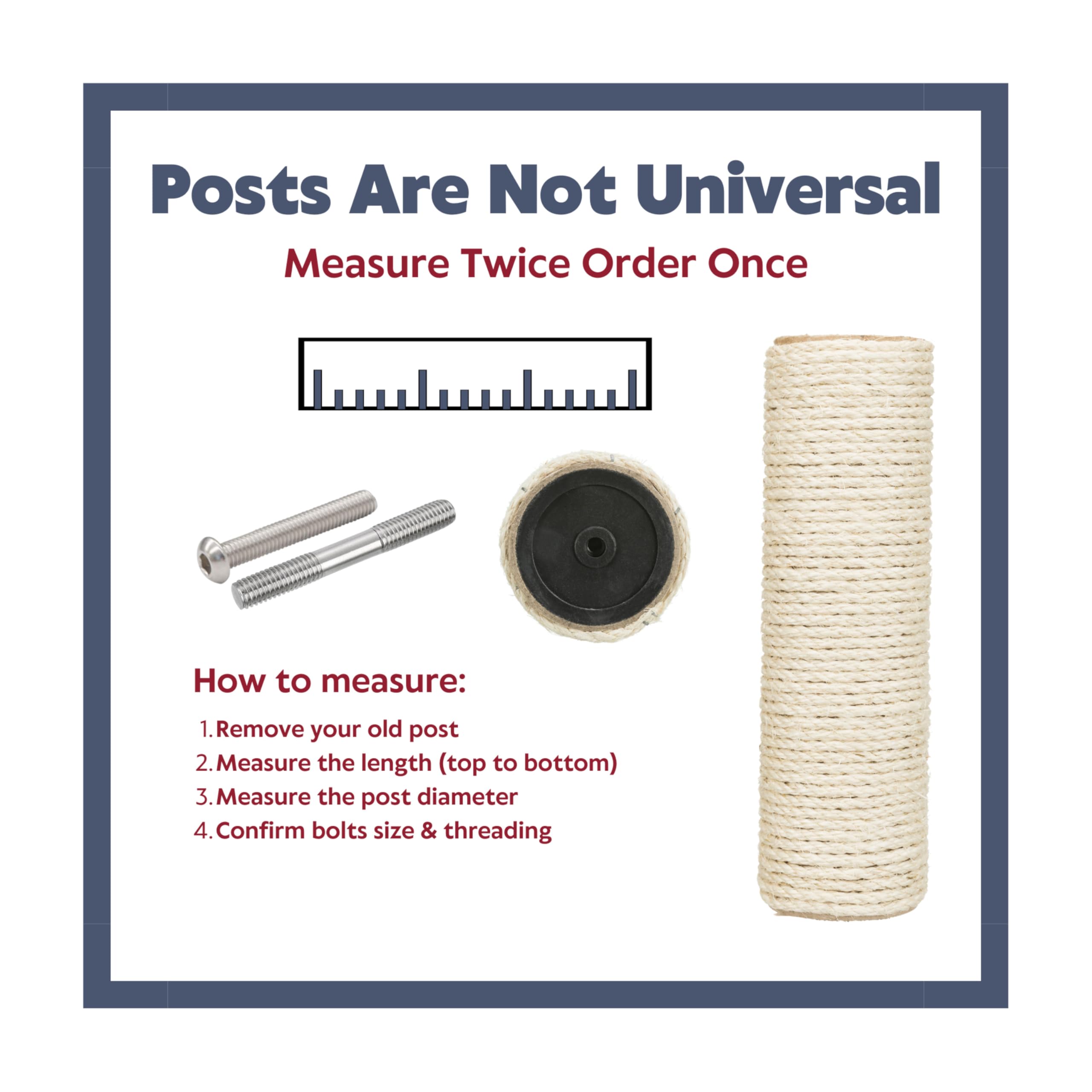 TRIXIE Spare Posts for Scratching Posts - 9/30 cm Sisal Replacement | Fits Most Cat Trees 3