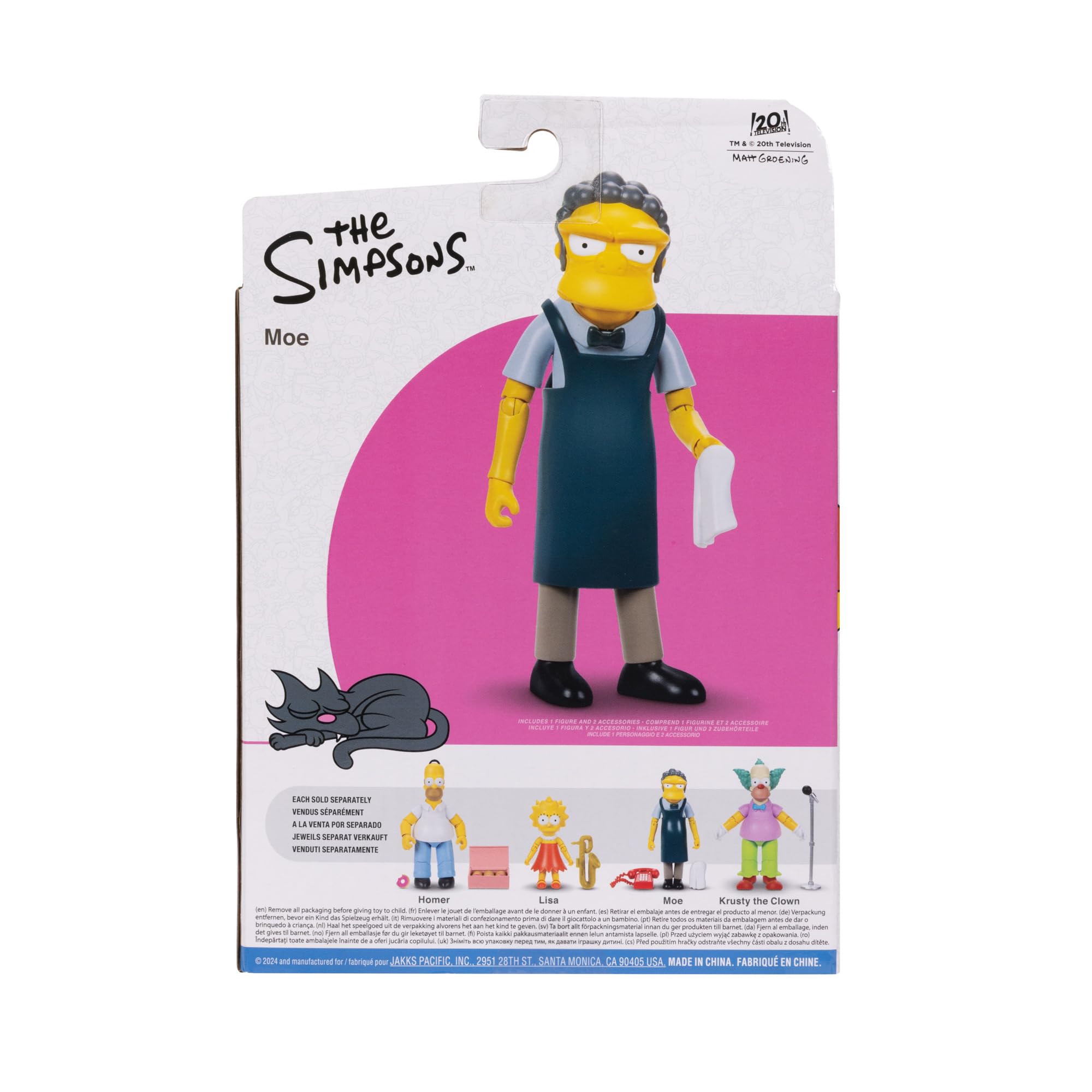 JAKKS Pacific The Simpsons - Moe Szyslak 12.7cm Articulated Action Figure with Phone & Dishcloth Accessory 6