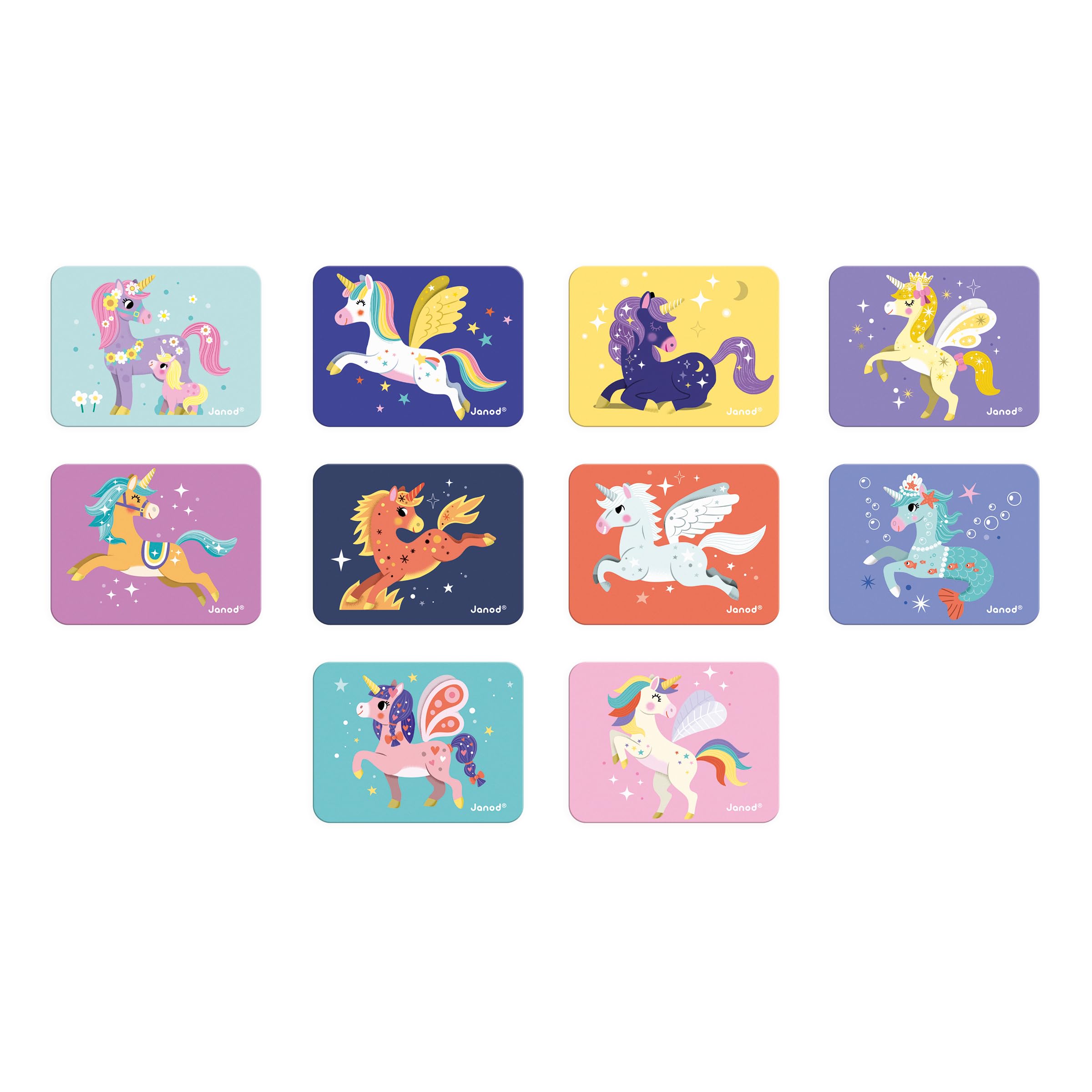 Janod Magnéti'Book Unicorns - 44-Magnet Educational Game for Ages 3+ 7