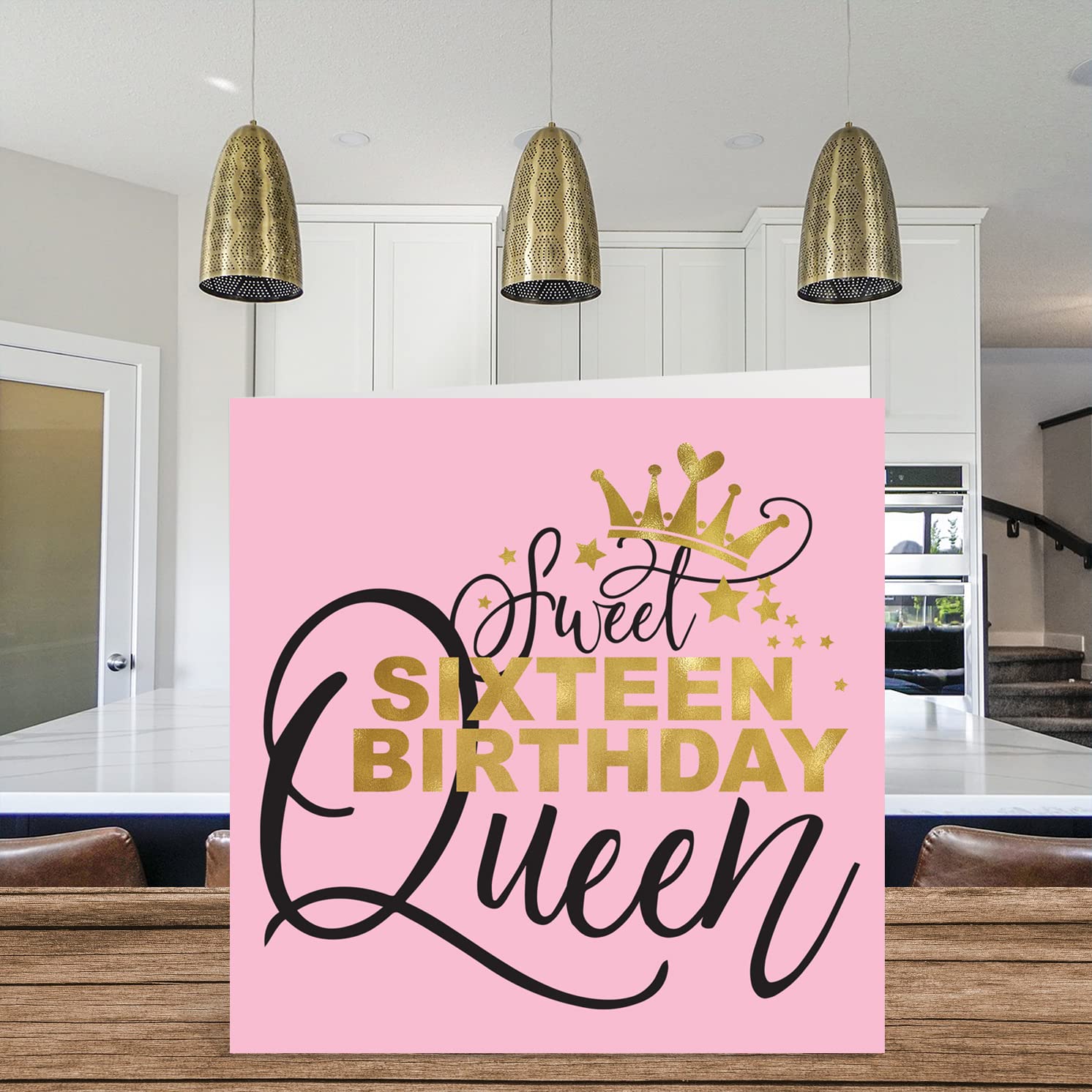 Stuff4 Sweet 16 Birthday Card for Girls Her - Queen Design | 145mm x 145mm 3