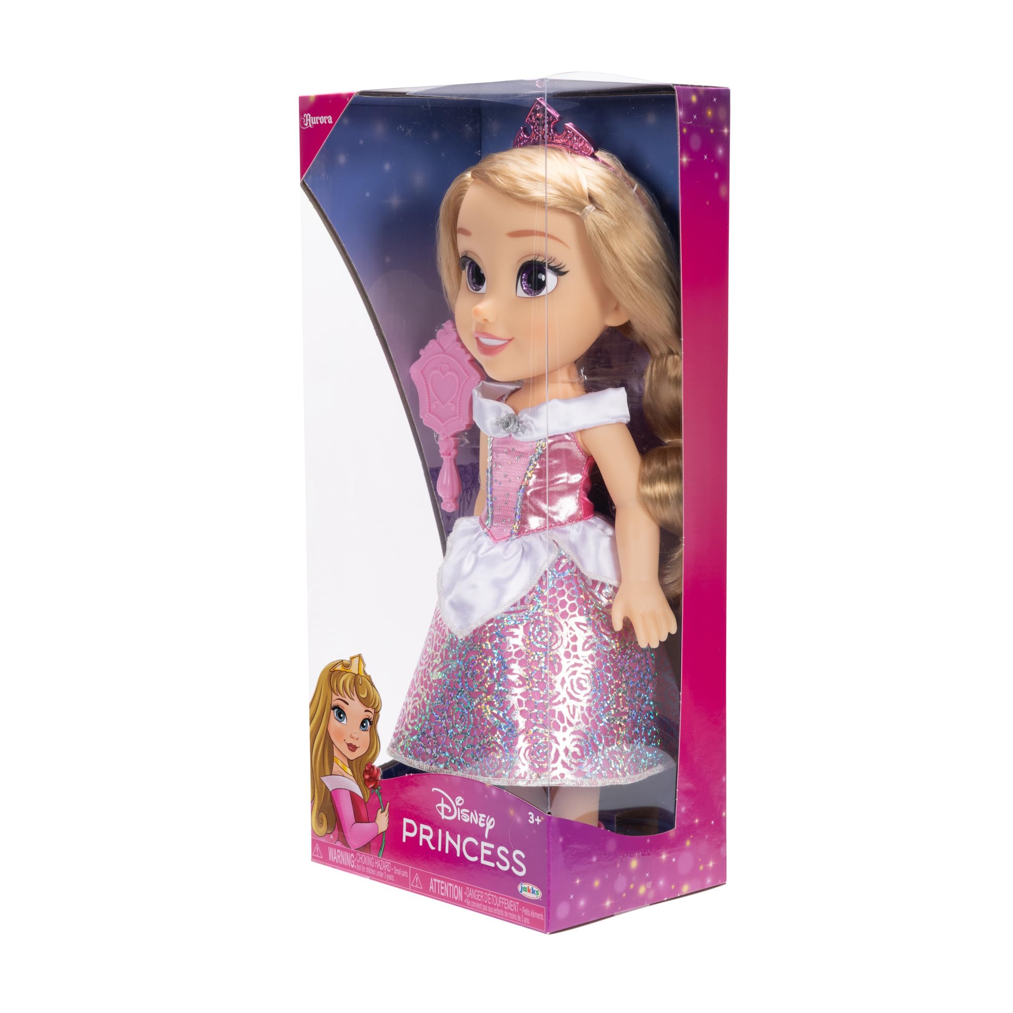 Disney Princess Aurora Fashion Doll - 14" Shimmery Holofoil Dress with Brush & Tiara, Ages 3+ 4