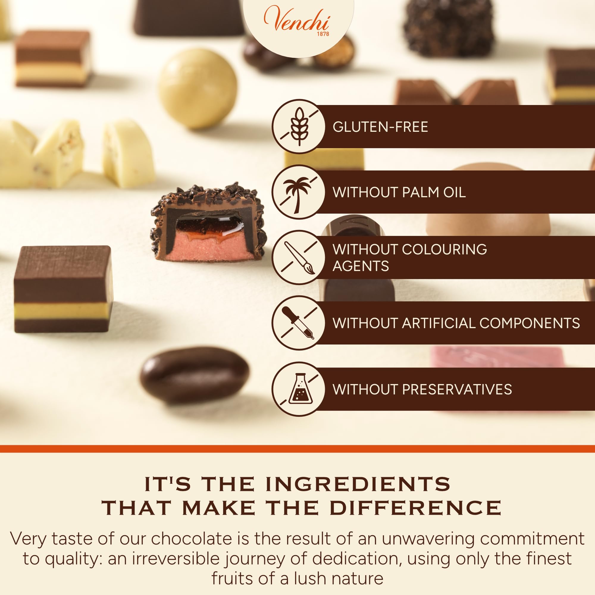 Venchi Cremini Chocolates Mini Book - Assorted Dark, Pistachio & Venezuela, 127g, Gluten Free 5