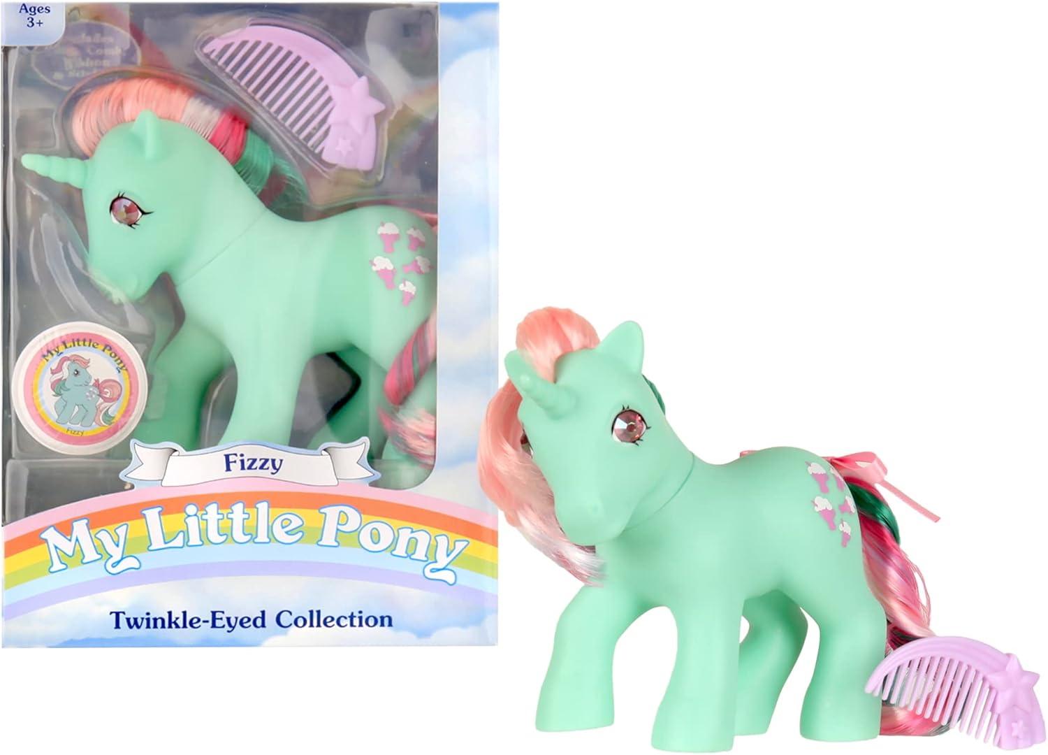 My Little Pony Classic Rainbow Ponies Fizzy Pony - Retro Toy for Kids 3+ 6