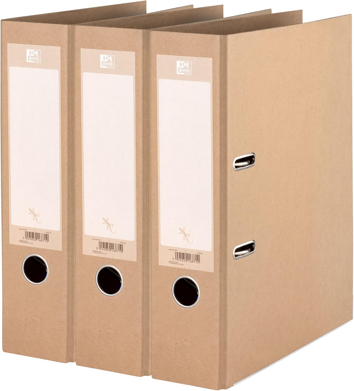 Oxford A4 Lever Arch File, Touareg, Natural, Pack of 3 Folders,A4,8 cm Brown 1