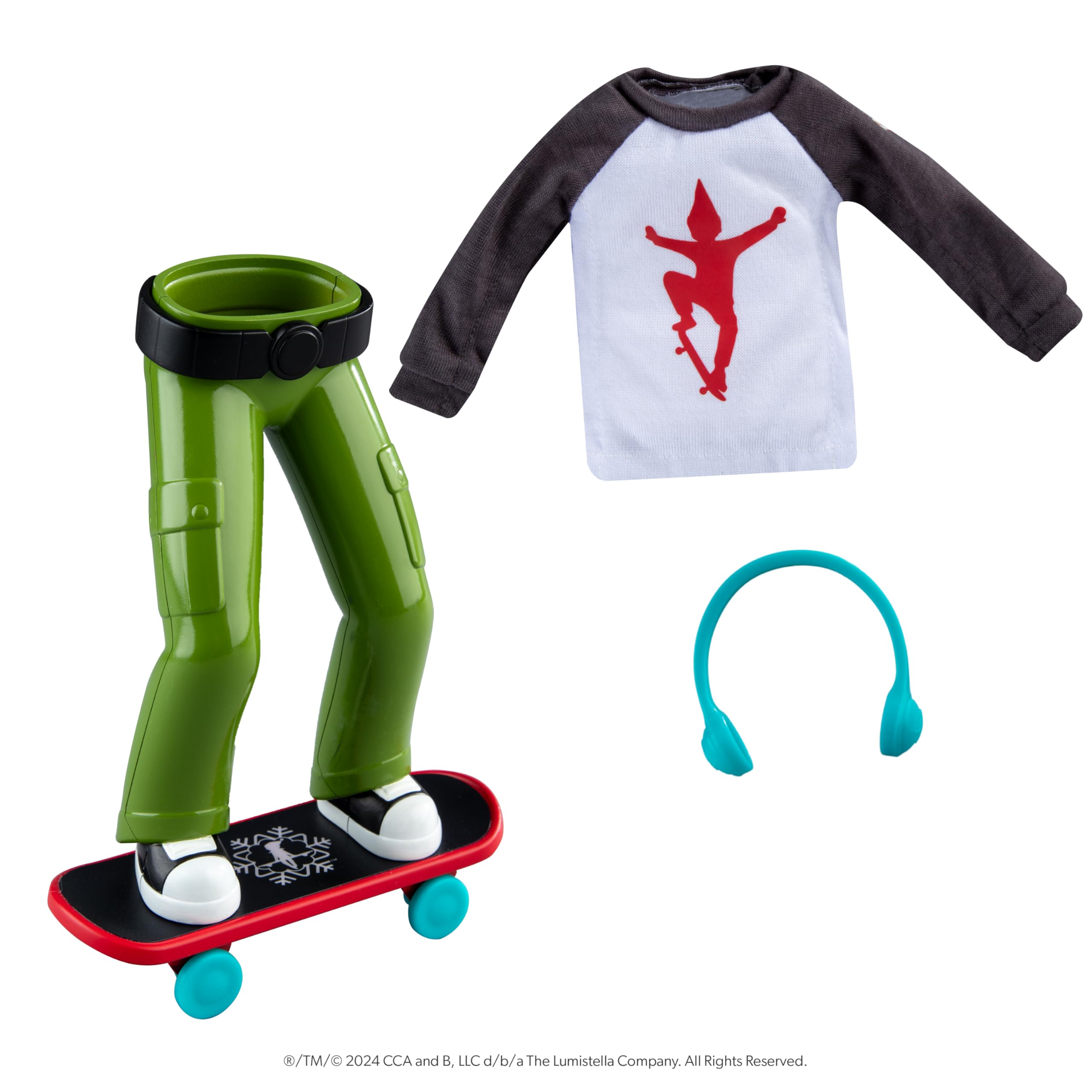The Elf on the Shelf Holly Jolly Ollie Skateboard Set - Skateboard Playset for Kids 3 Years and Up 3