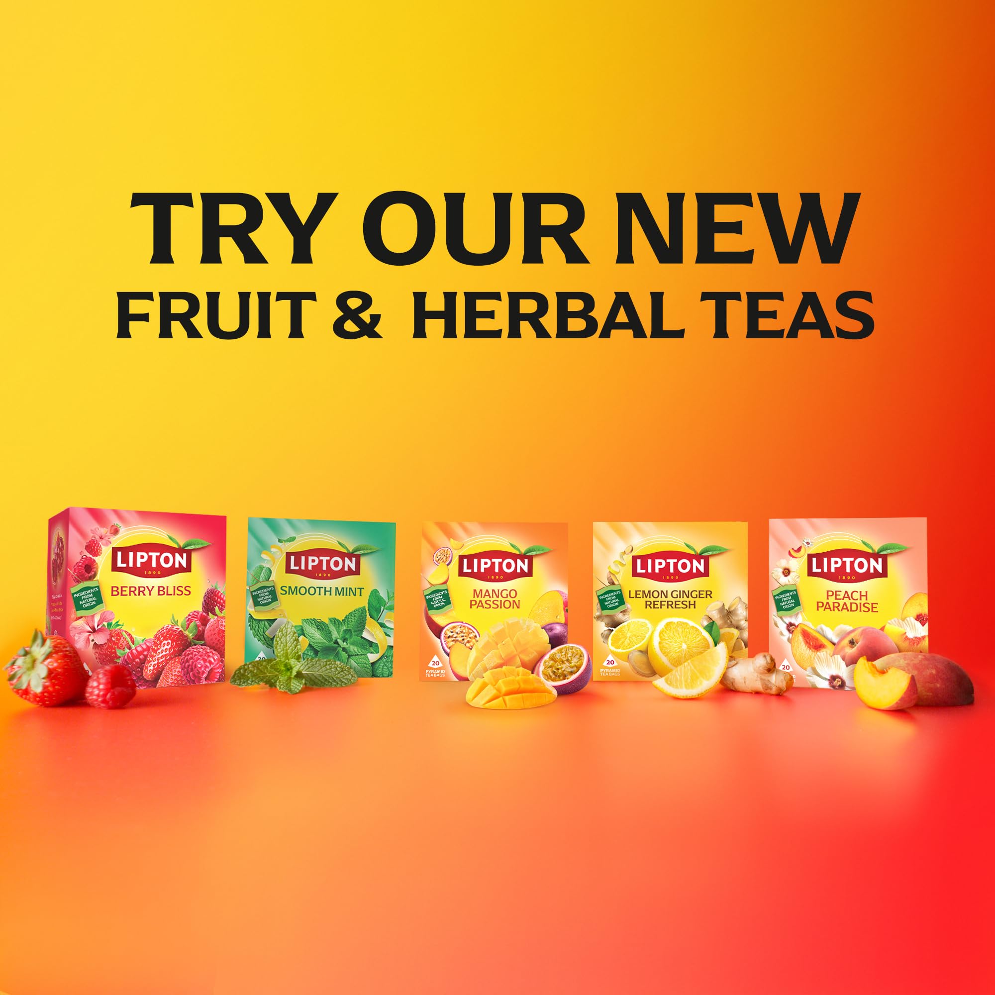 Lipton - Peach Paradise Fruit Infusion Herbal Tea Bags 14