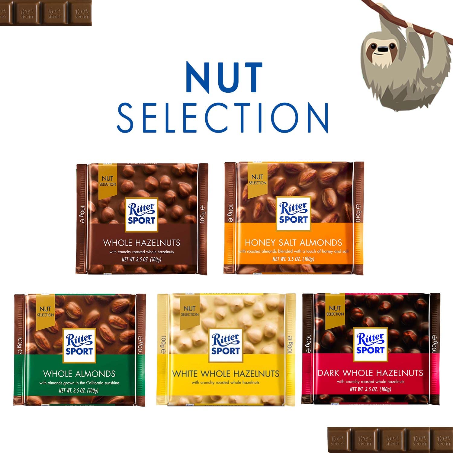 Ritter Sport Nut Selection Honey Salted Almonds, 100g 8