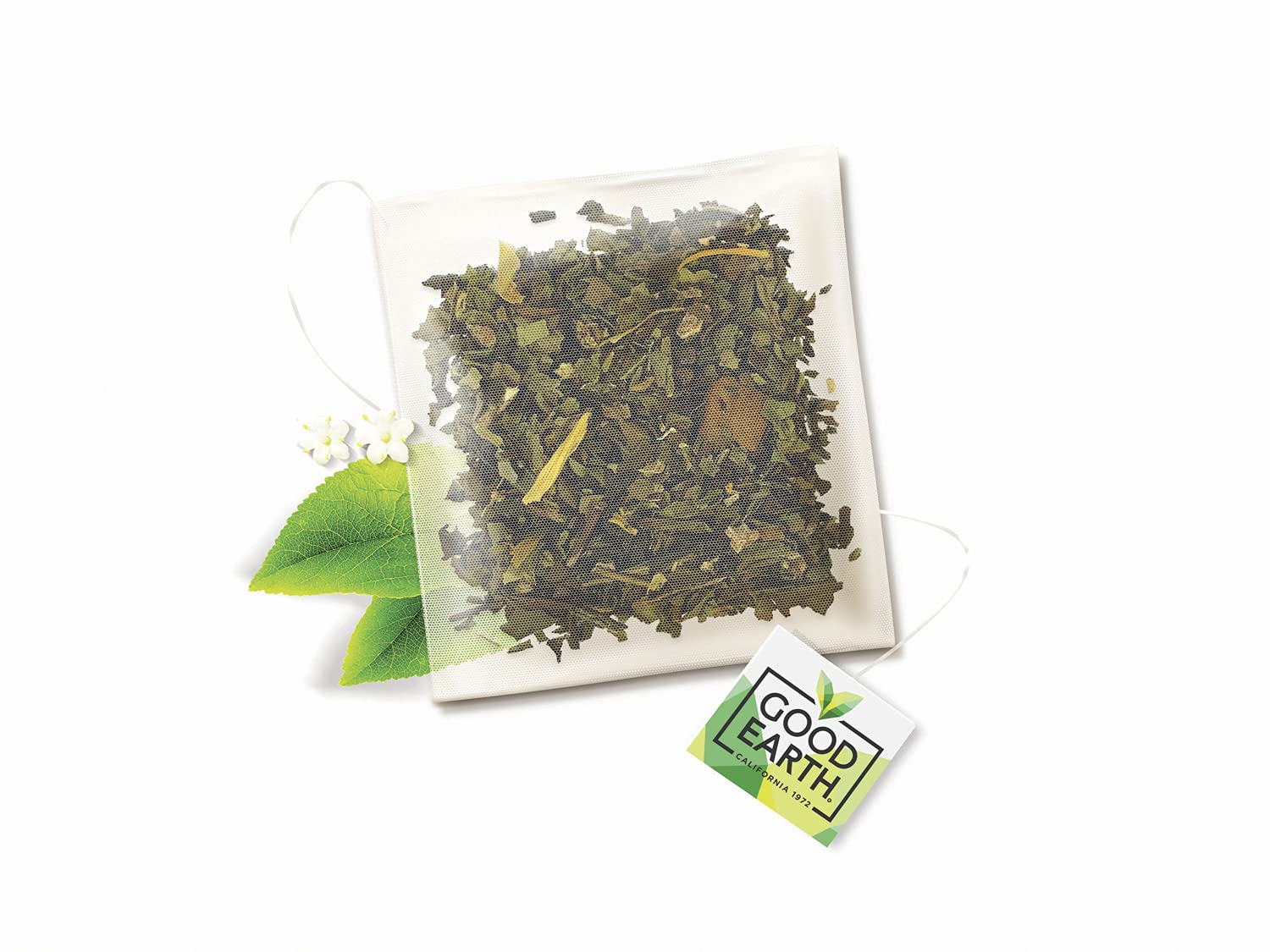 Good Earth Tea Co. Weißer Tee, Holunderblüten- und Birnen-Loseblatt-Tee – 5 x 15 Tee 6