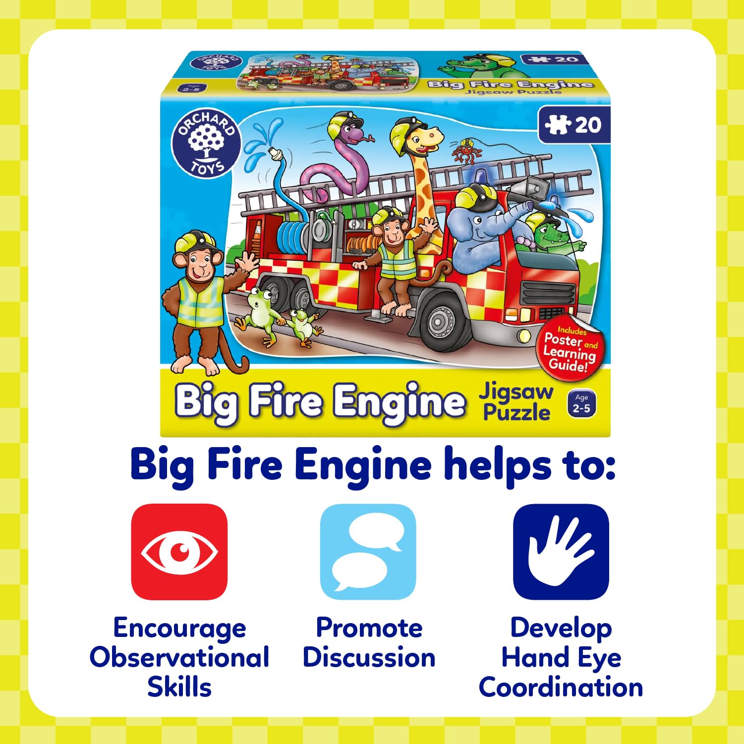 Orchard Toys Big Fire Engine Jigsaw Puzzle - 20 Pieces | Ages 2-5 Years 2