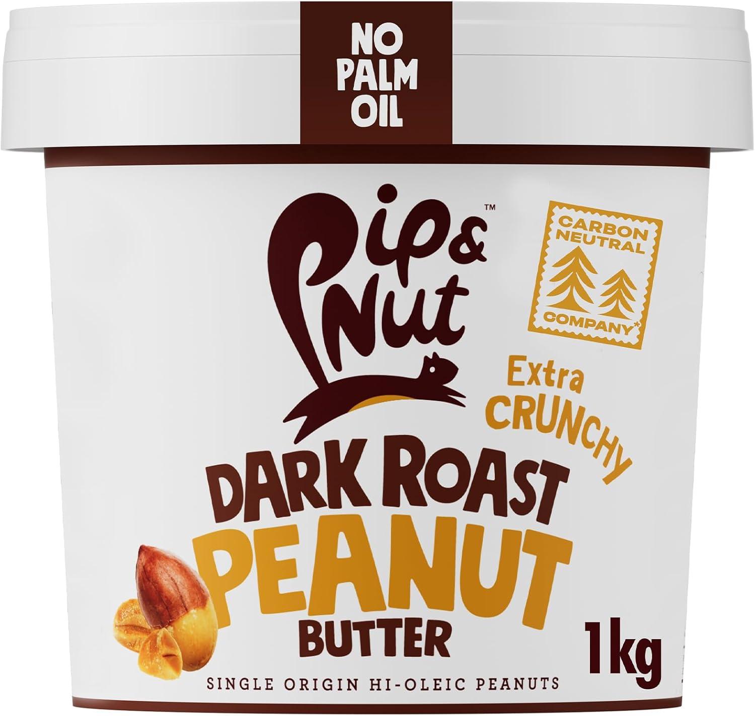 Pip & Nut - Ultimate Extra Crunchy Dark Roast Peanut Butter (1kg) | Hi-Oleic Argentinian Peanuts, No Palm Oil