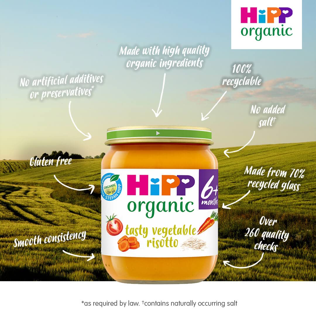 HiPP Organic Tasty Vegetable Risotto Baby Food Jar 6+ Months (6 x 125g) 6