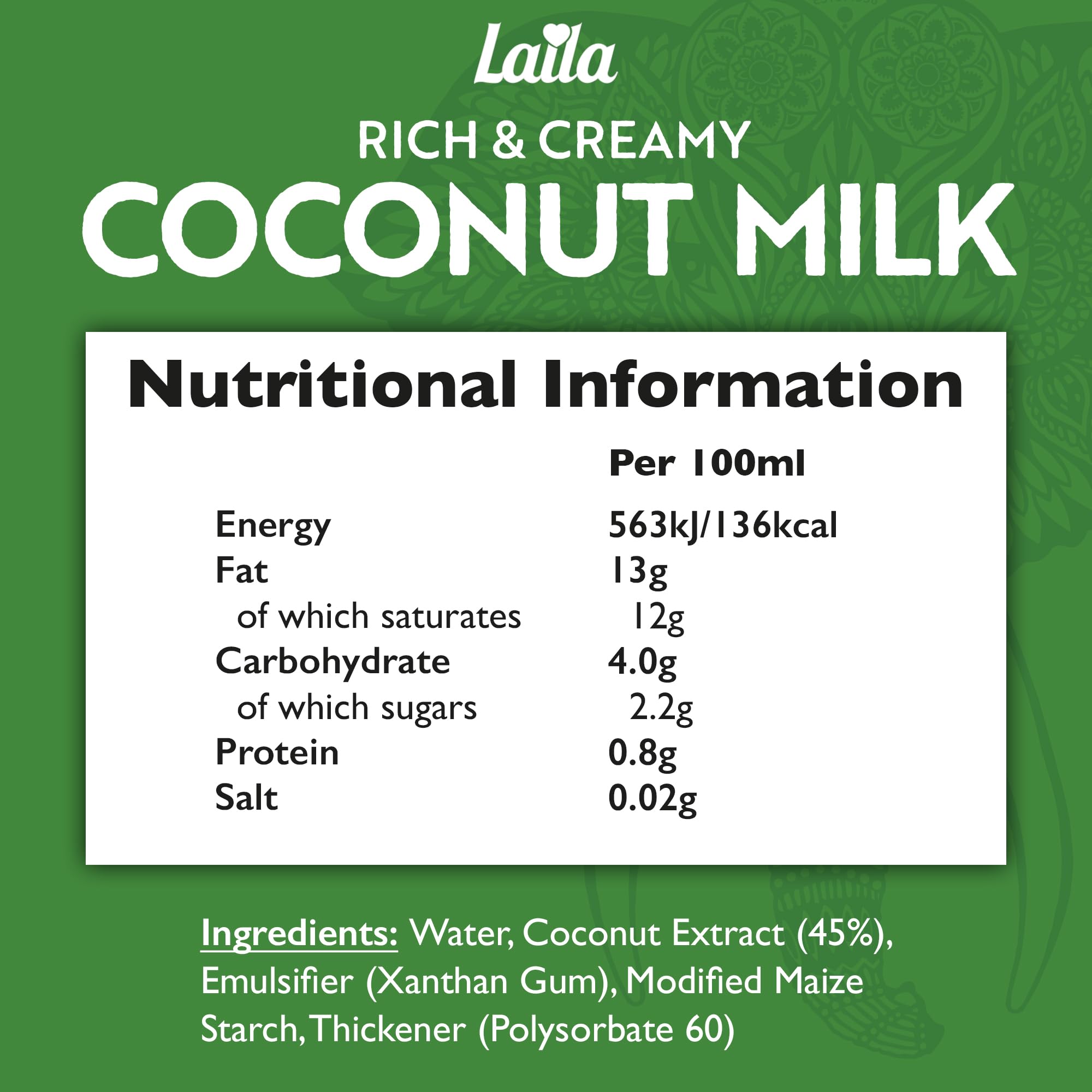 LAILA Rich & Creamy Coconut Milk - 400ml Can 3