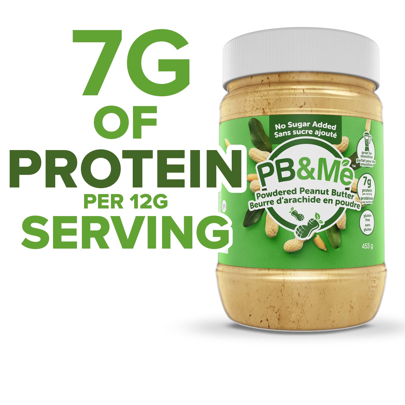 PB&Me Powdered Peanut Butter, No Sugar Added, Gluten-Free, 0.906 kg 2-Pack 4