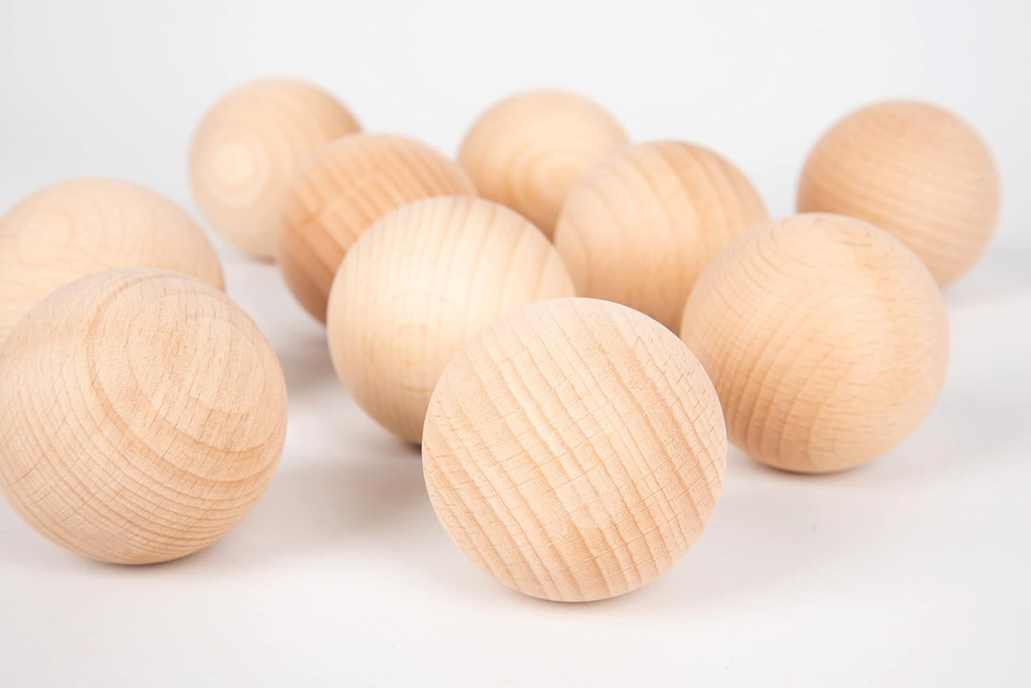 TickiT Wooden Sensory Heuristic Balls - Natural Beechwood Playset for Early Learning 6