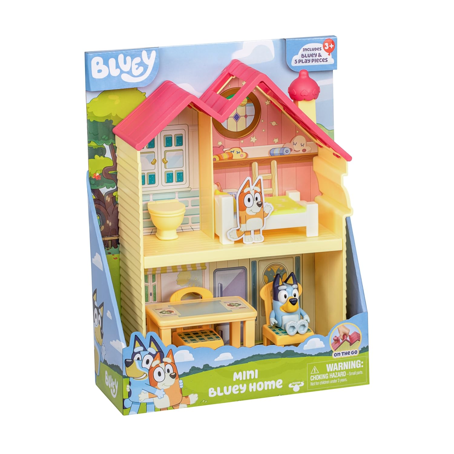Bluey Mini Home Playset - Compact House with Carry Handle | Includes 2.5' Bluey Figure & 5 Accessories 1