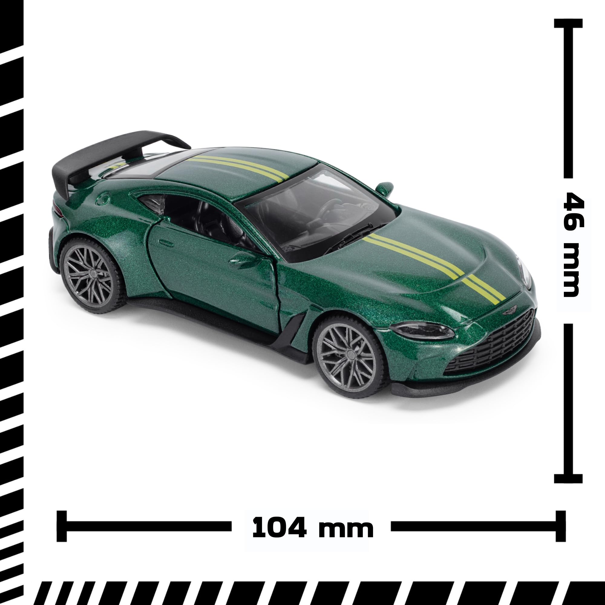 Aston Martin V12 Vantage 1:43 Die-Cast Model Car - Green | Officially Licensed Collectible 5