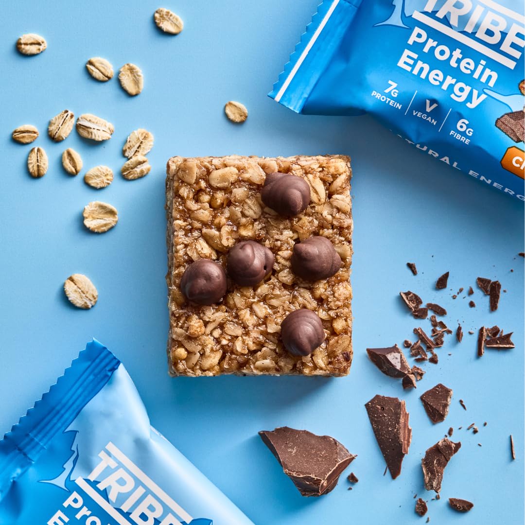 TRIBE Protein Energy Flapjack – Schokostückchen – Pflanzlich, vegan, proteinreich, ballaststoffreich 6