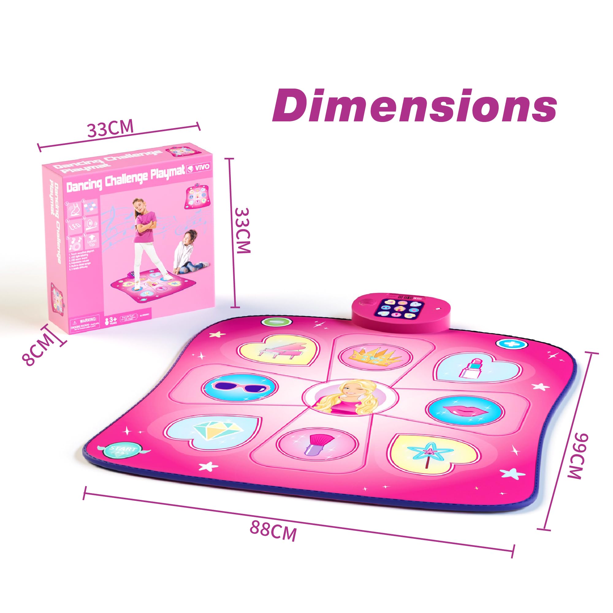Vivo Technologies Dance Mat Toy for Kids - Musical Play Mat with LED Lights | Ages 3-10 4
