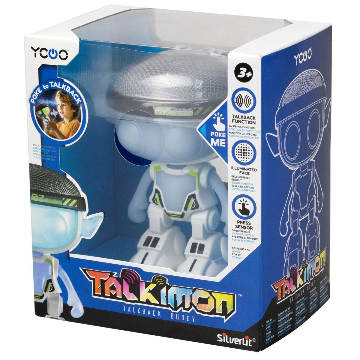 Talkimon Interactive Talkback Buddy - Voice Changer with LED Light Up Face, Sensory Toy for Kids 14