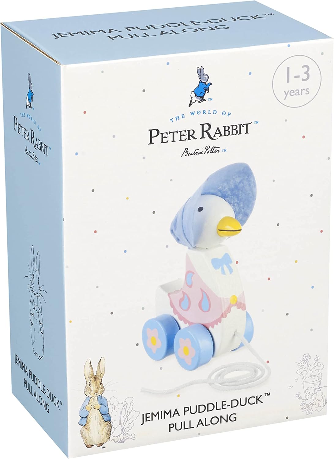 Orange Tree Toys Jemima Puddle Duck Pull Along - Licensed Peter Rabbit Wooden Toy for Toddlers 4