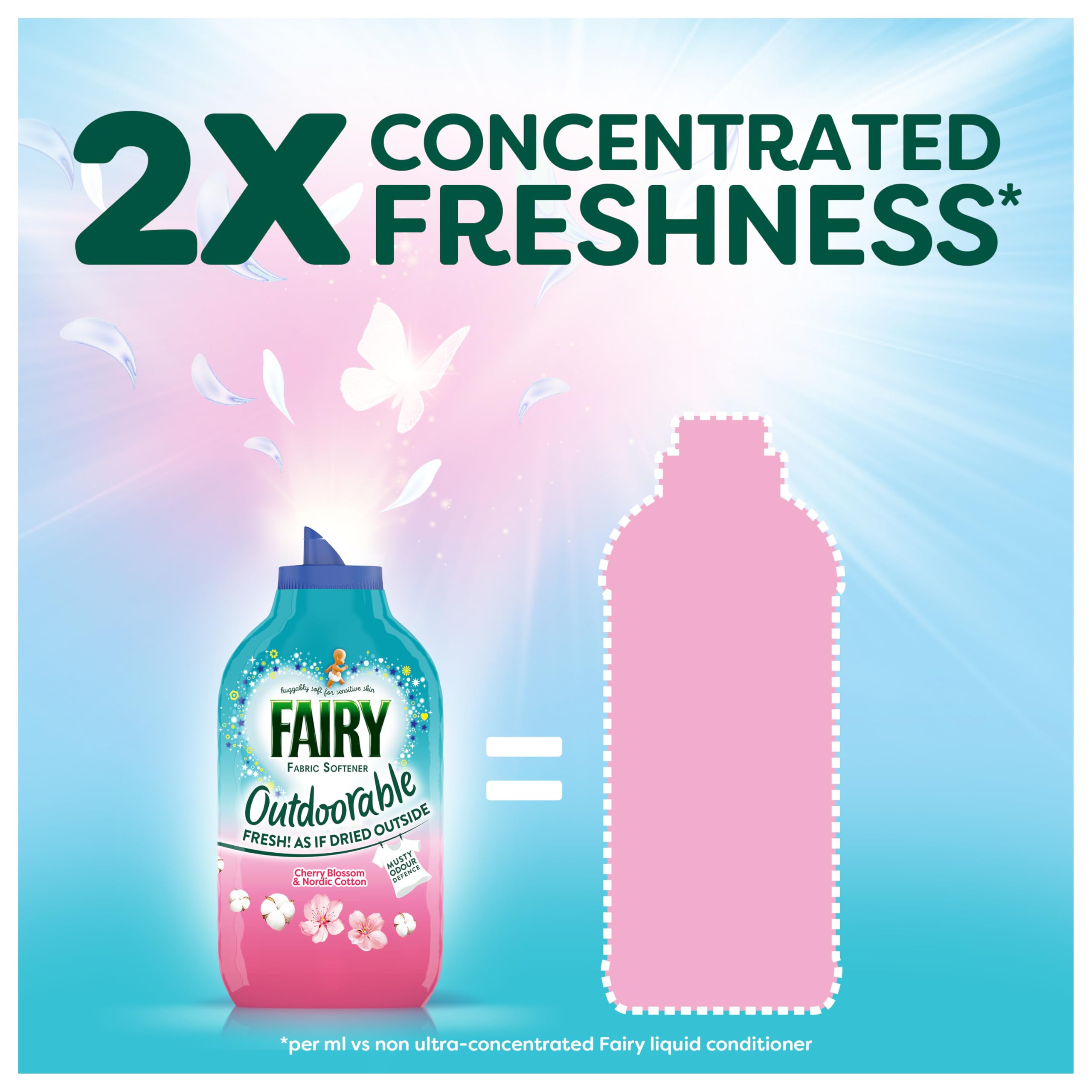 Fairy Outdoorable Liquid Fabric Softener - Cherry Blossom & Nordic Cotton Scent | 1.2L 2