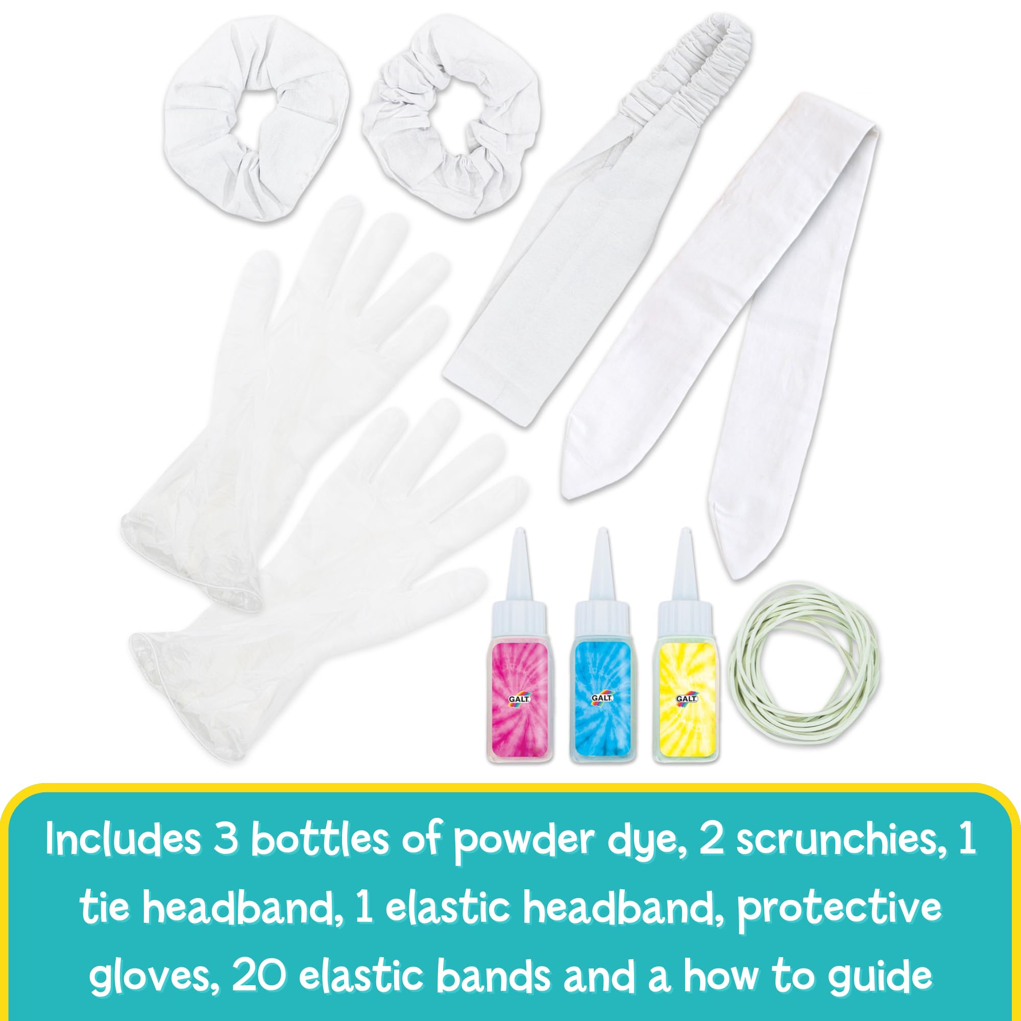 Galt Tie Dye Kit - Craft Kit for Kids, Make Your Own Tie-Dye Headbands & Scrunchies, Ages 5+ 3