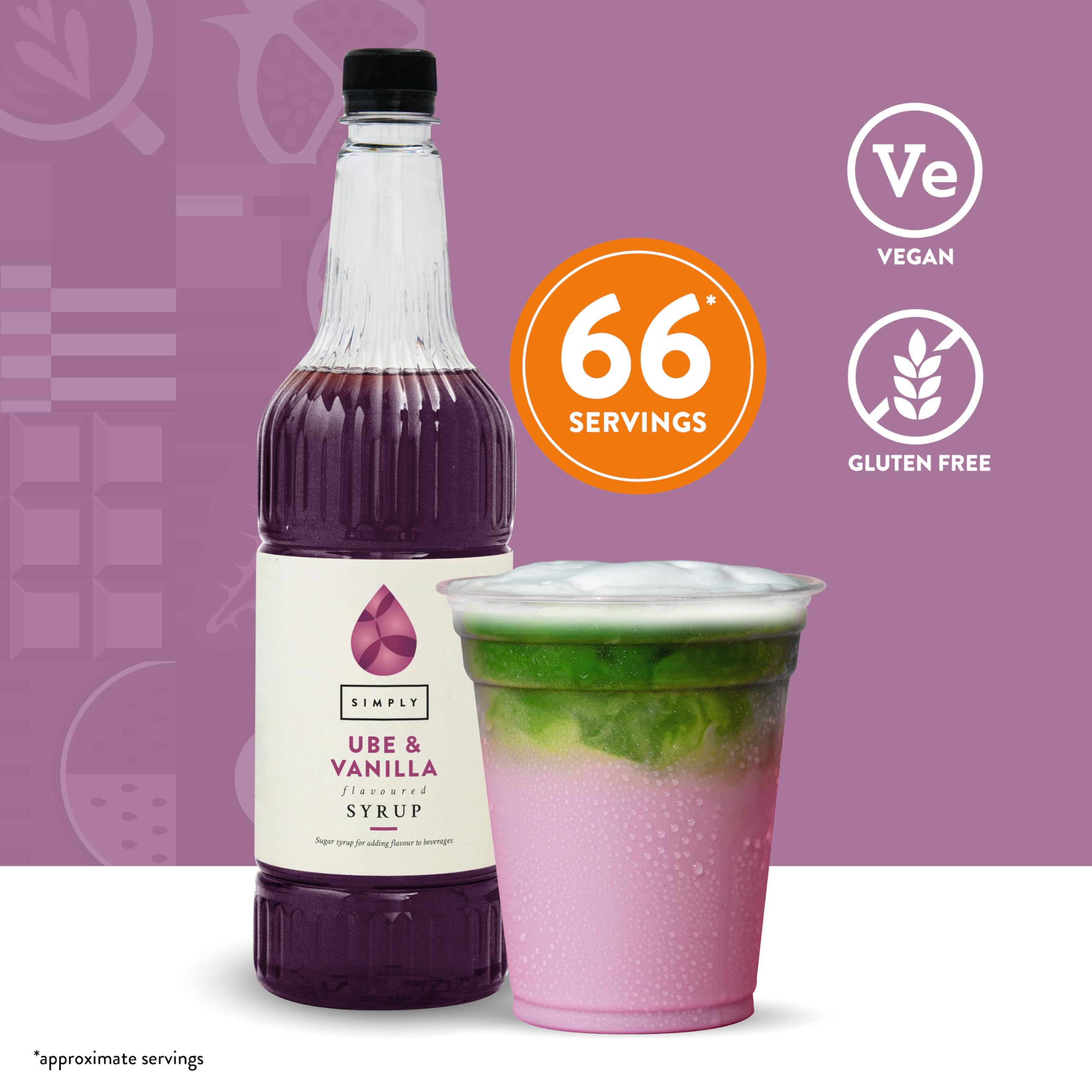 Simply Ube & Vanilla Syrup - Café-Style Drinks, Vegan & Halal Suitable | 1L