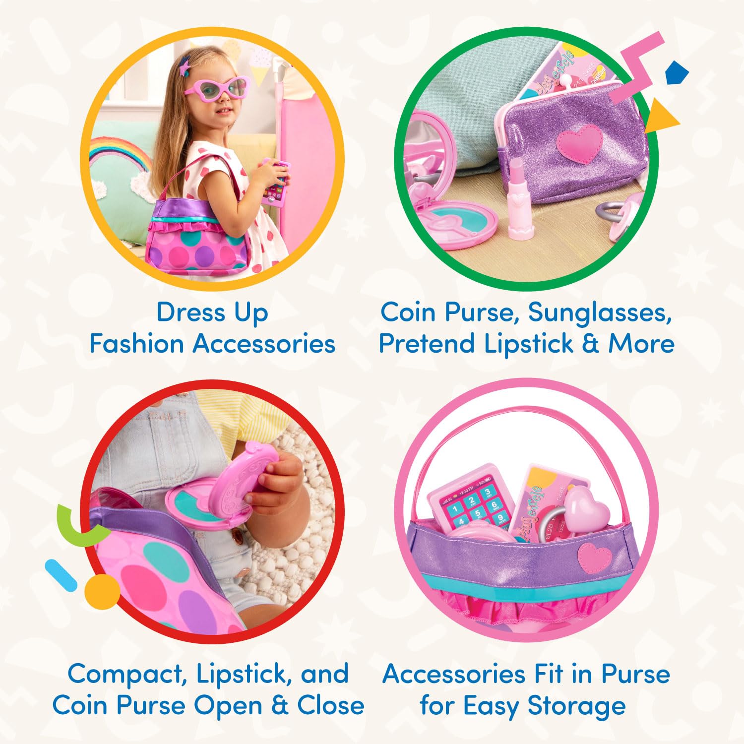 Play Circle Princess Purse Role Play Set with 8 Accessories 12