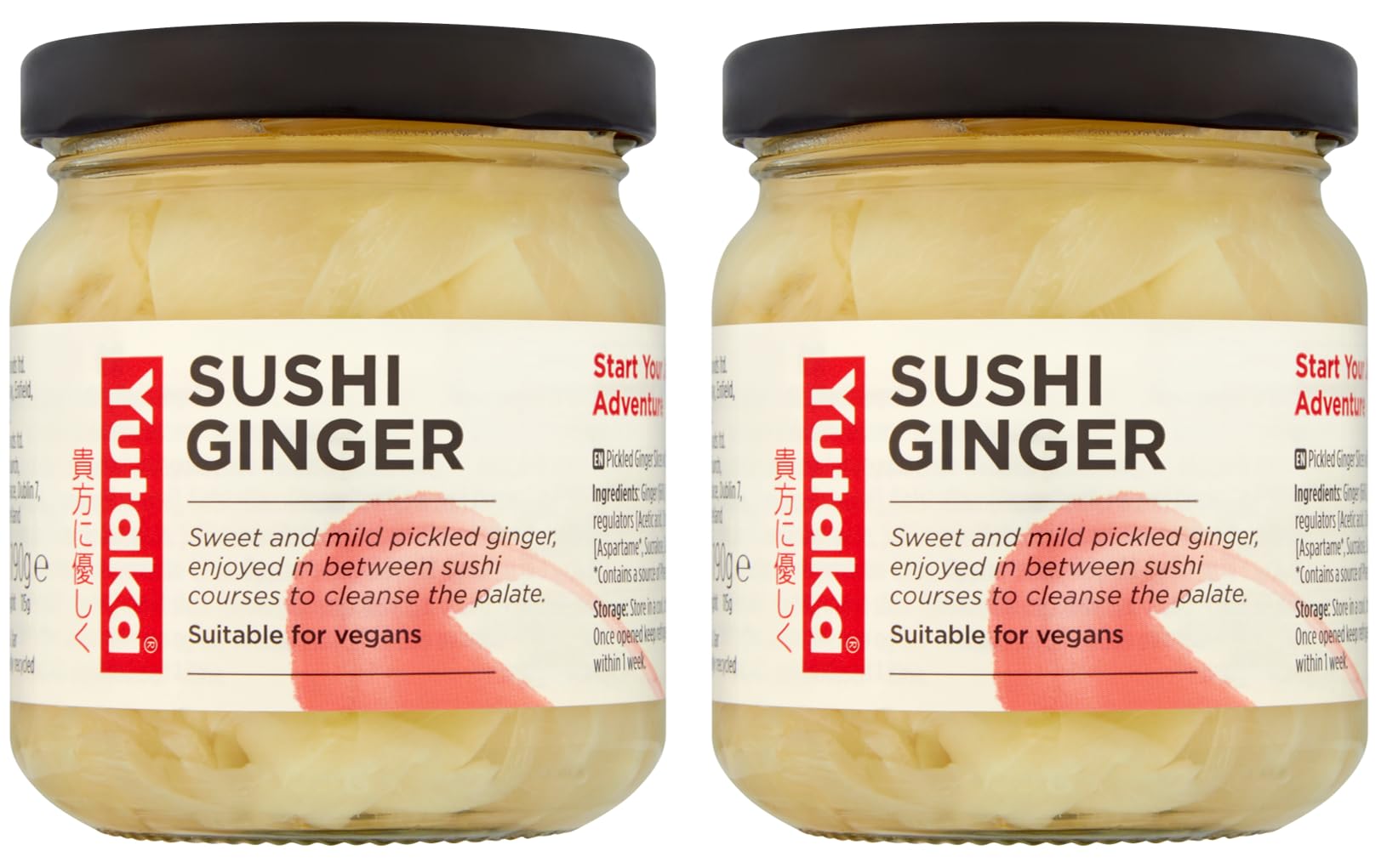 Yutaka Sushi Gari Pickled Ginger - Authentic Japanese Condiment | 2 Pack, 190g Each