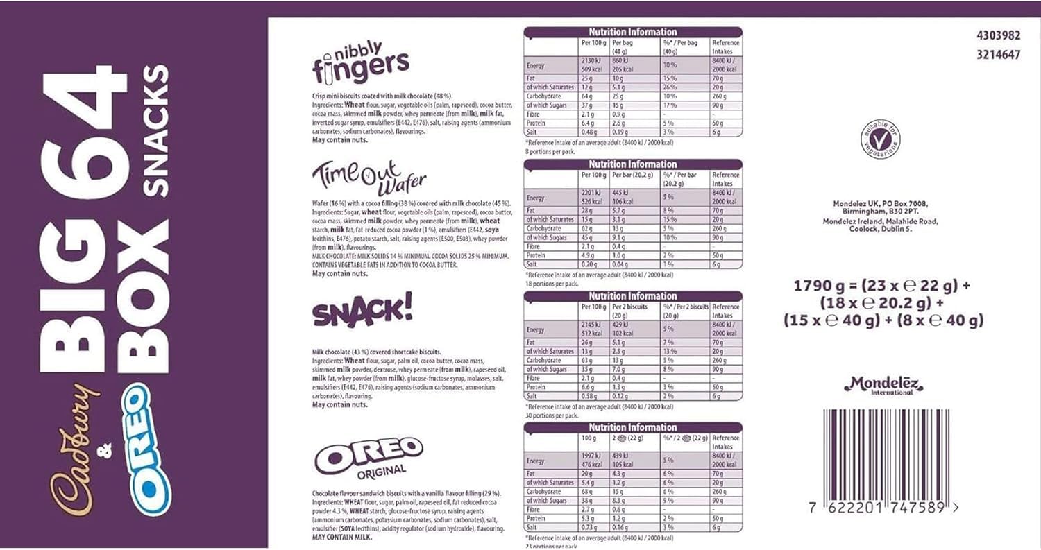 Cadbury &amp; OREO Big Box of Treats – 64 verschiedene Pralinen und Snacks, 1618 g 5