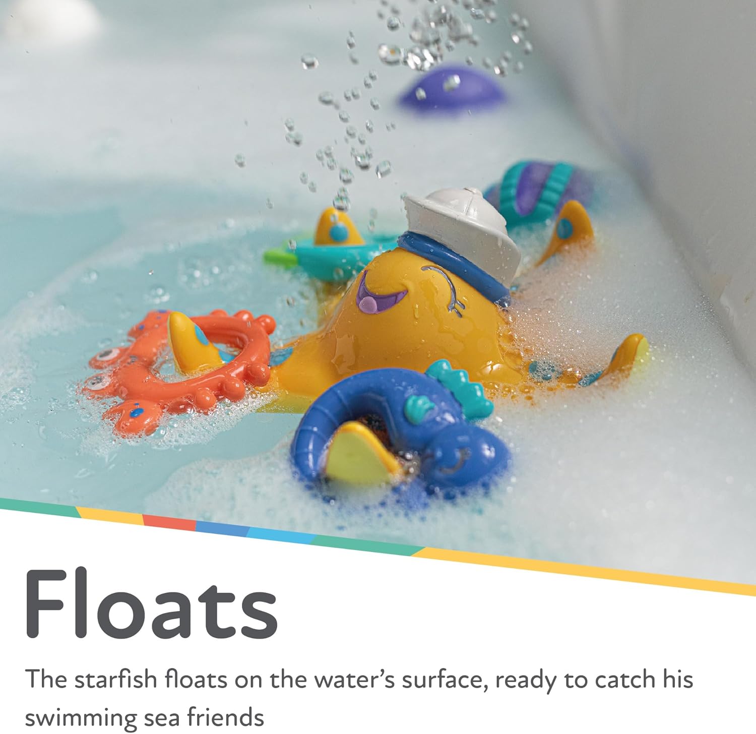 Nuby Starfish Hoopla Floating Bath Toy - 3 Throwing Rings for Kids 18 Months+ 5