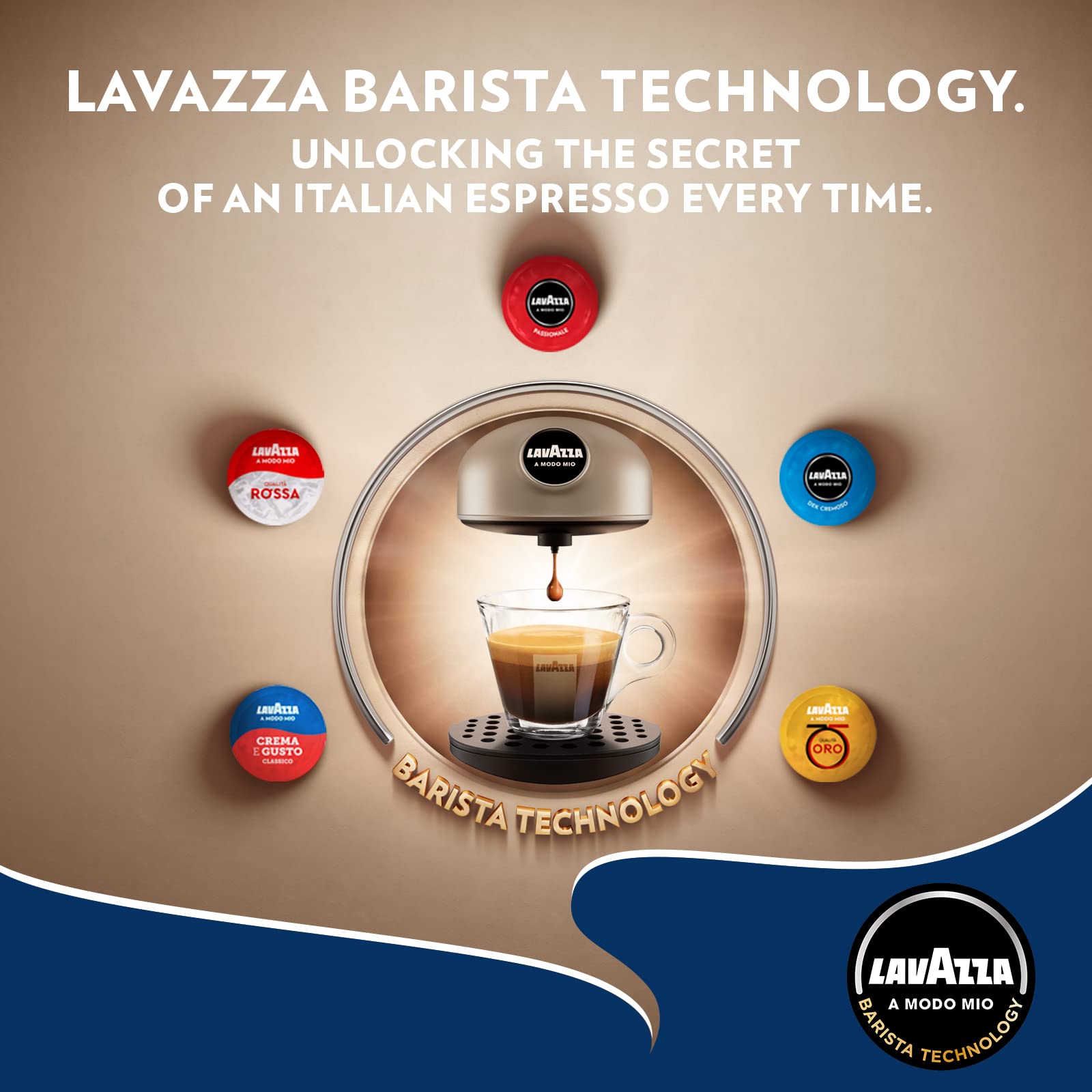 Lavazza A Modo Mio Espresso Intenso Coffee Capsules - Arabica/Robusta Blend, Intensity 13/13, 16 Count