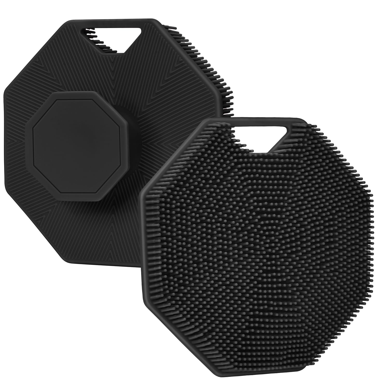 Alyvisun Silicone Body Scrubber - Gentle Exfoliating & Massaging Brush | Black