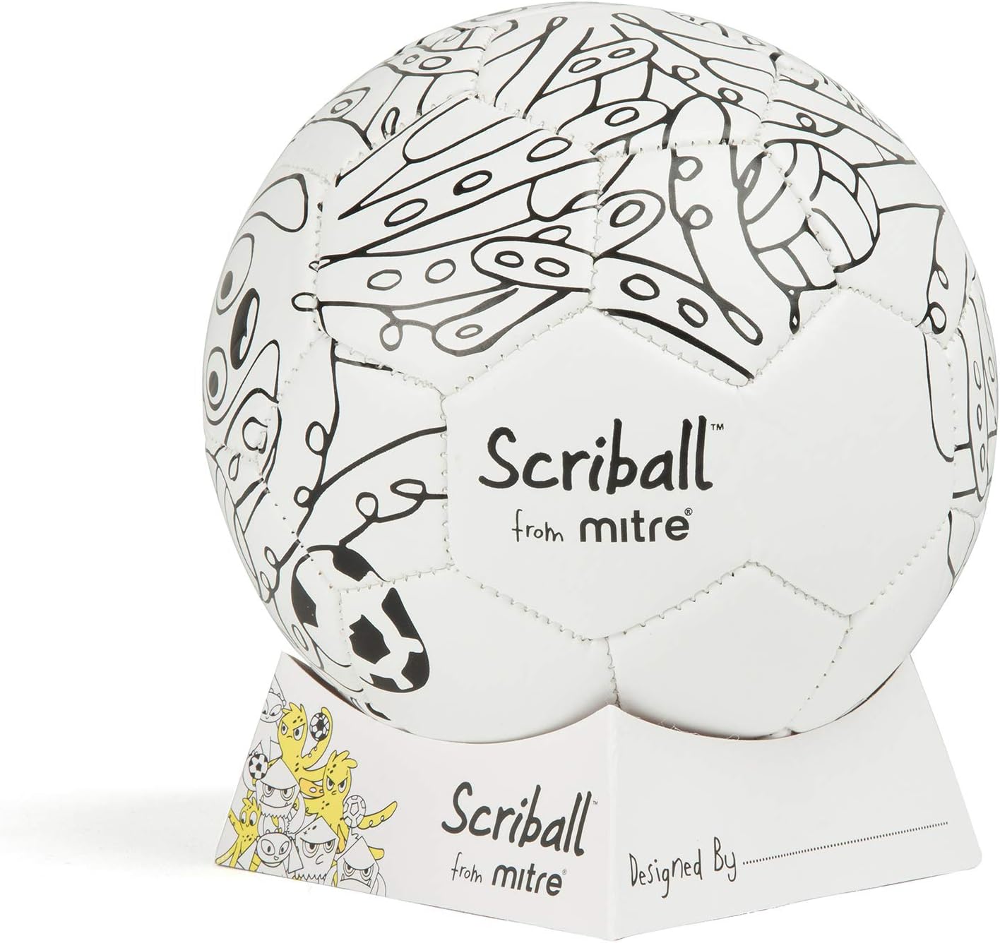 Mitre Scriball Ooodles Mini Football with Colouring Pens - Personalisable Toy for Kids 5