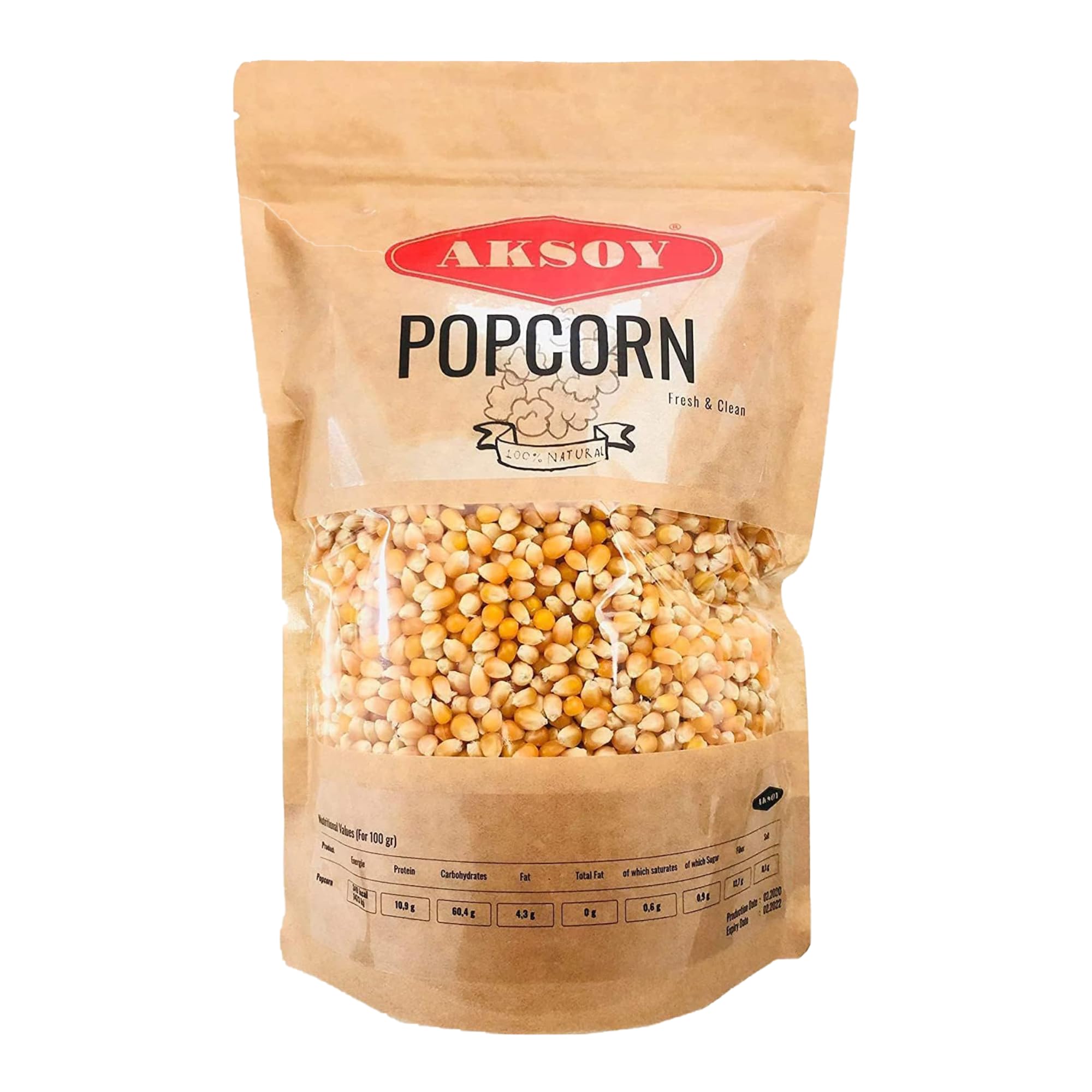 AKSOY Popping Corn Kernels - 1.25KG | Gourmet White Popcorn for Stovetop, Microwave & Air Popper | Non-GMO, Natural Snack from Turkey