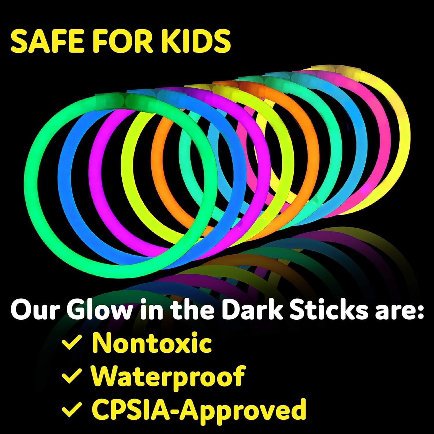 SHATCHI 100Pcs Glow Sticks 8" with Connectors - Neon Party Favors for Halloween, Rave, Birthday, Camping & 80s Themed Events 10