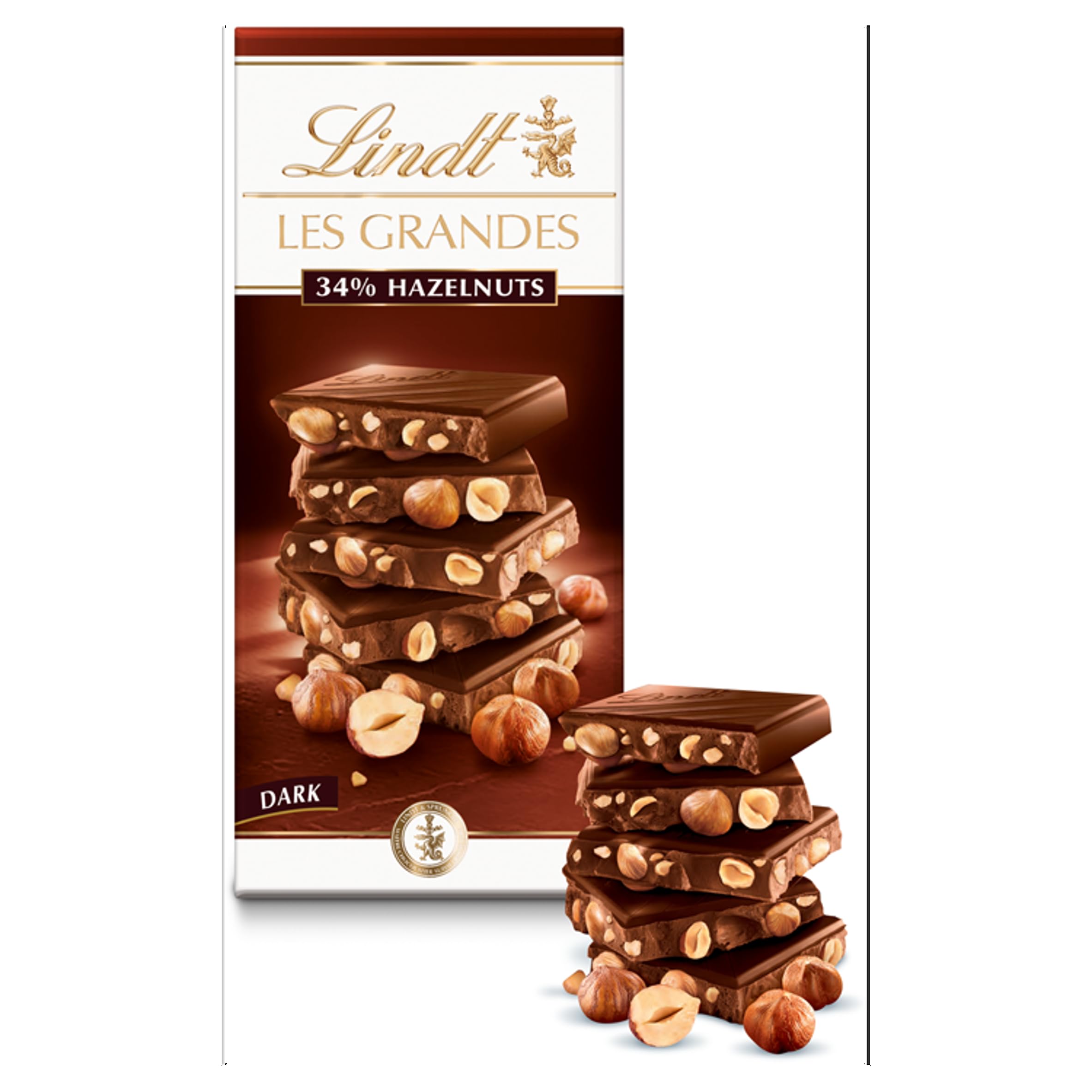 Lindt Les Grandes Dark Chocolate Hazelnut Bar, 150 g 3
