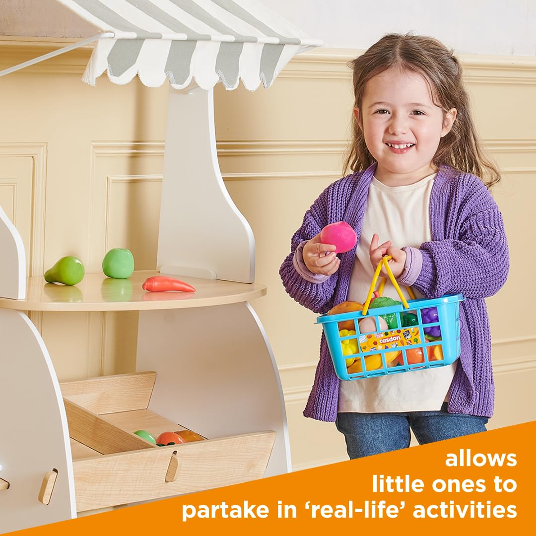 Casdon Fruit & Veg Assorted Toy Basket with 21-Piece Fruits and Vegetables Set for Pretend Play 7