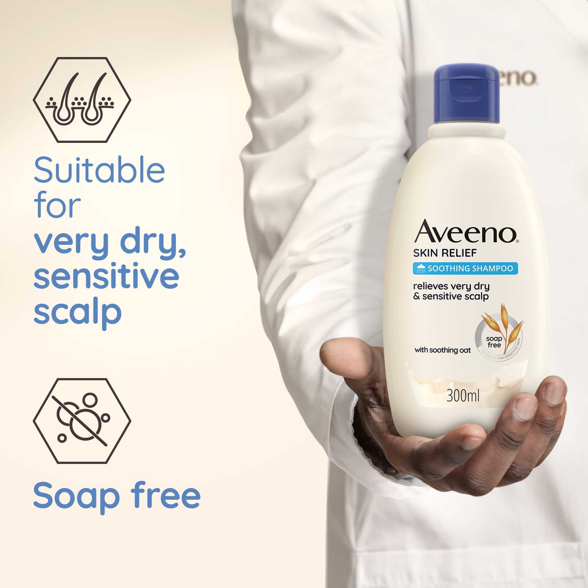 Aveeno Skin Relief Soothing Shampoo with Oat for Very Dry Sensitive Scalp & Fragile Hair, 300ml 5