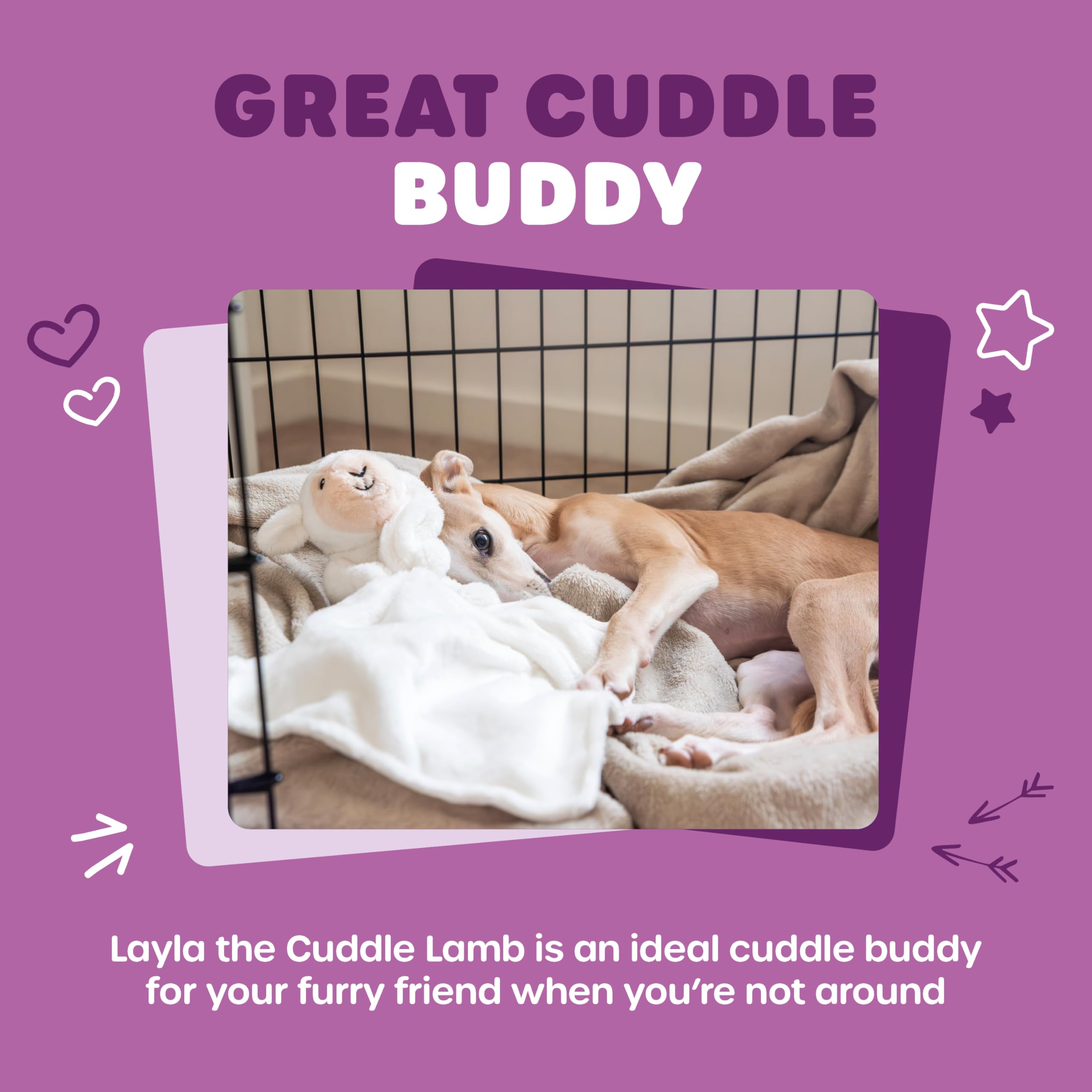 Webbox Layla the Cuddle Lamb Soft Plush Toy for Puppy Anxiety Relief | 110g 3