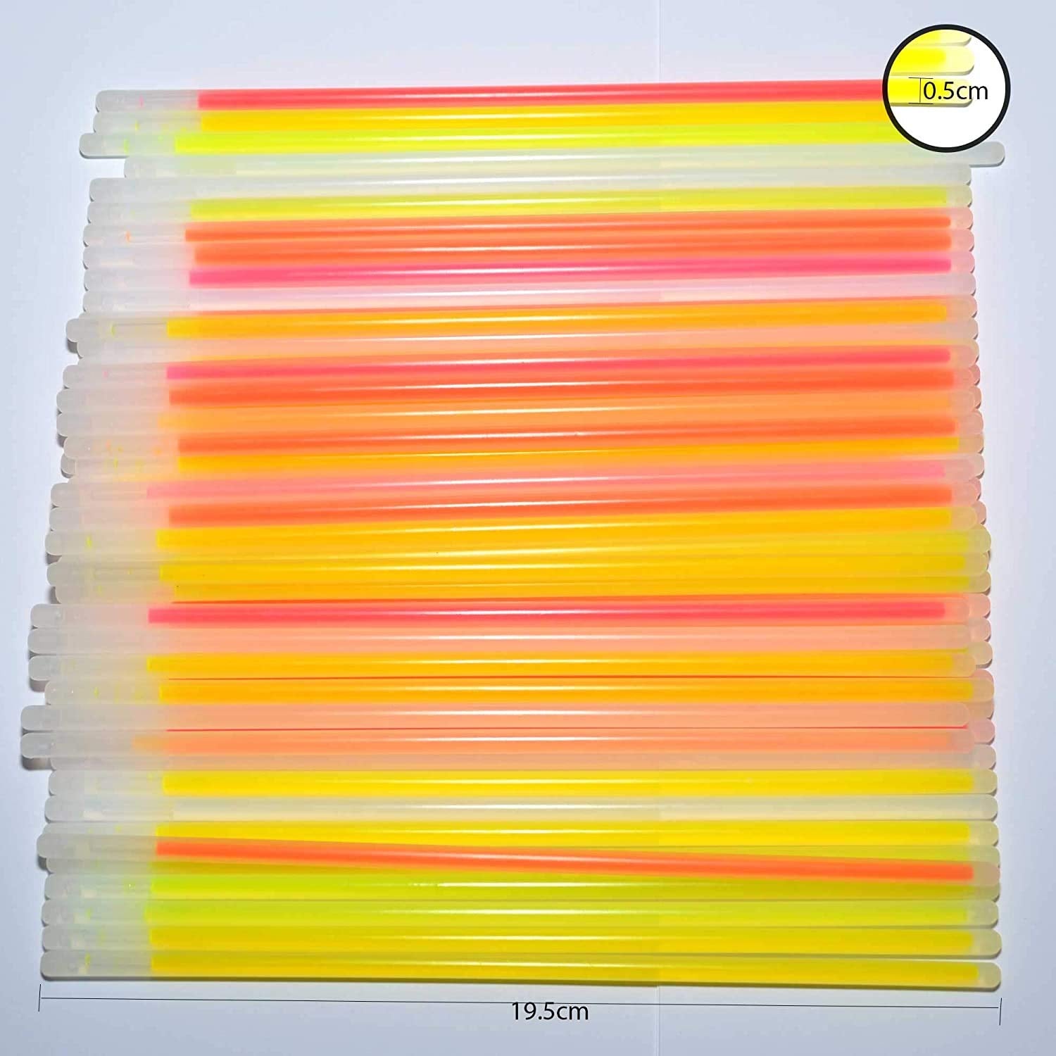 SHATCHI 8" Glow Sticks with Connectors – Neon Party Kit for Bracelets, Rings, DIY Light-Up Accessories 8