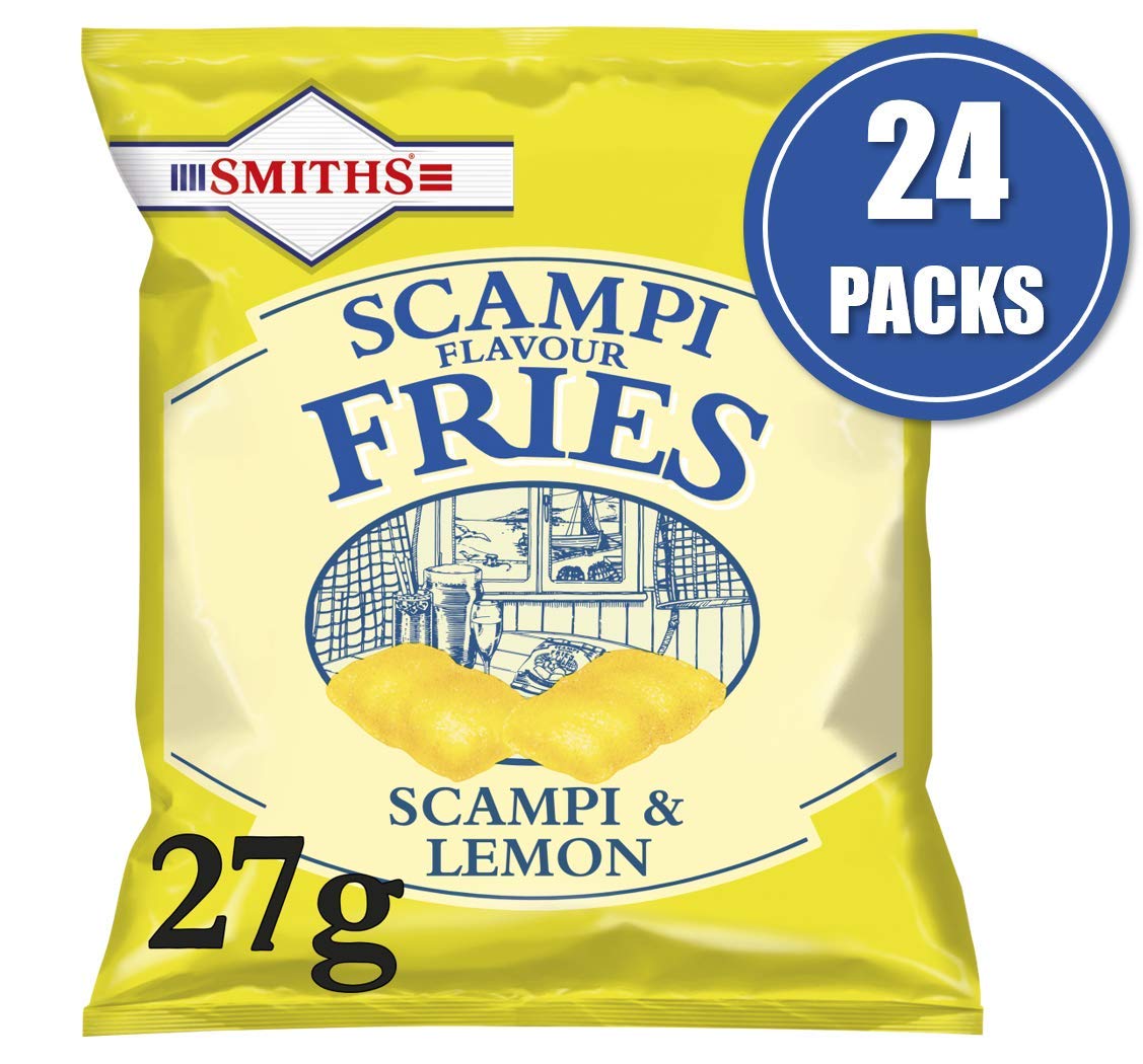 Smiths Savoury Selection Scampi & Lemon Fries 27g (Sheet of 24 Bags) - Vegetarian Pub Snack