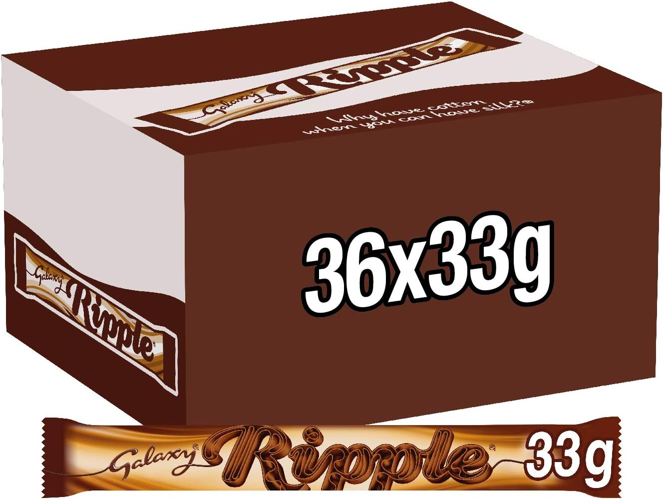 Galaxy - Ripple Milk Chocolate Bars (30g, Pack of 36)