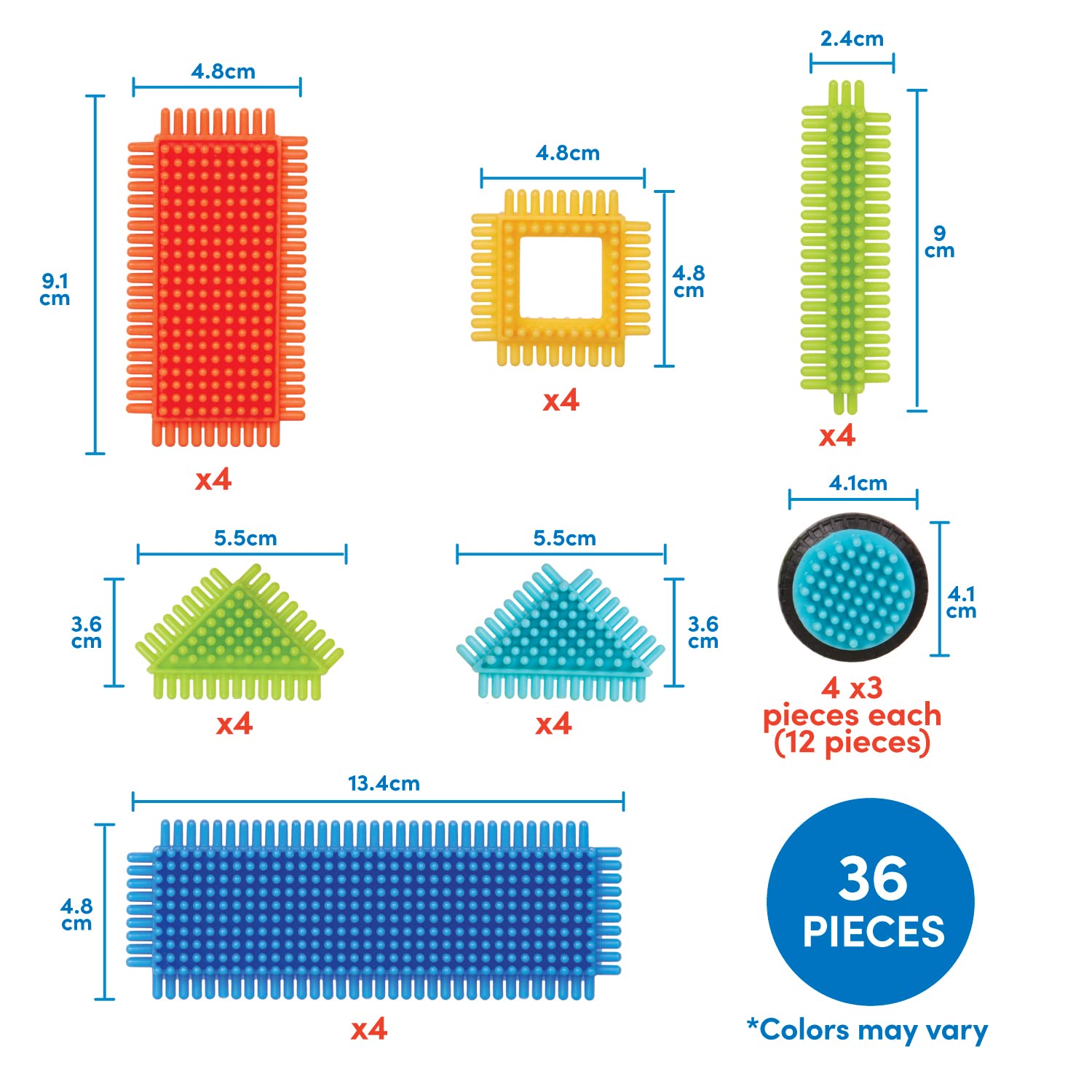 Bristle Blocks 36-Piece Basic Builder Set for Ages 36 Months to 10 Years 8