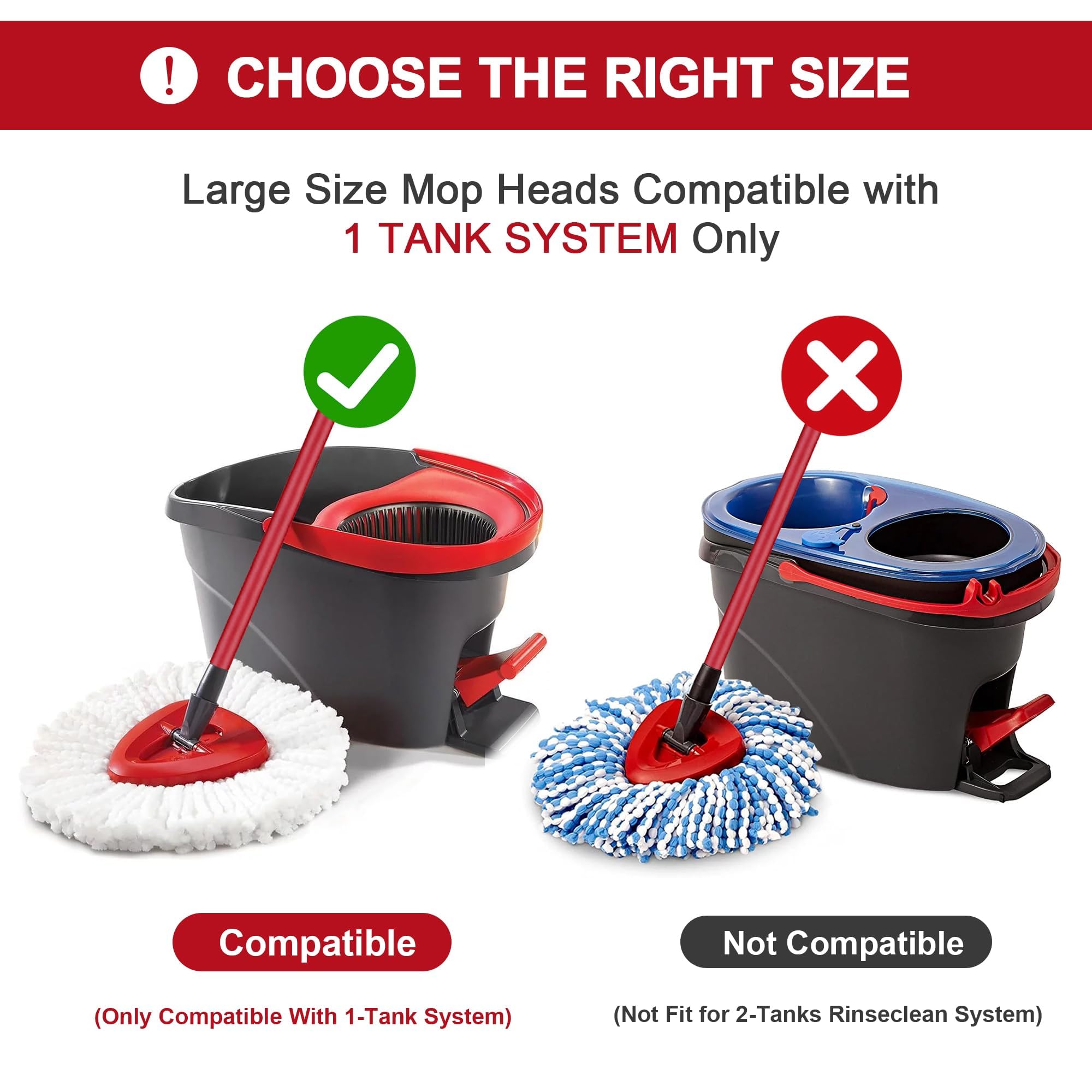Tidy Monster – 4er-Pack Mikrofaser-Moppköpfe als Ersatz für Vileda EasyWring 1-Tank Spin Mop 3