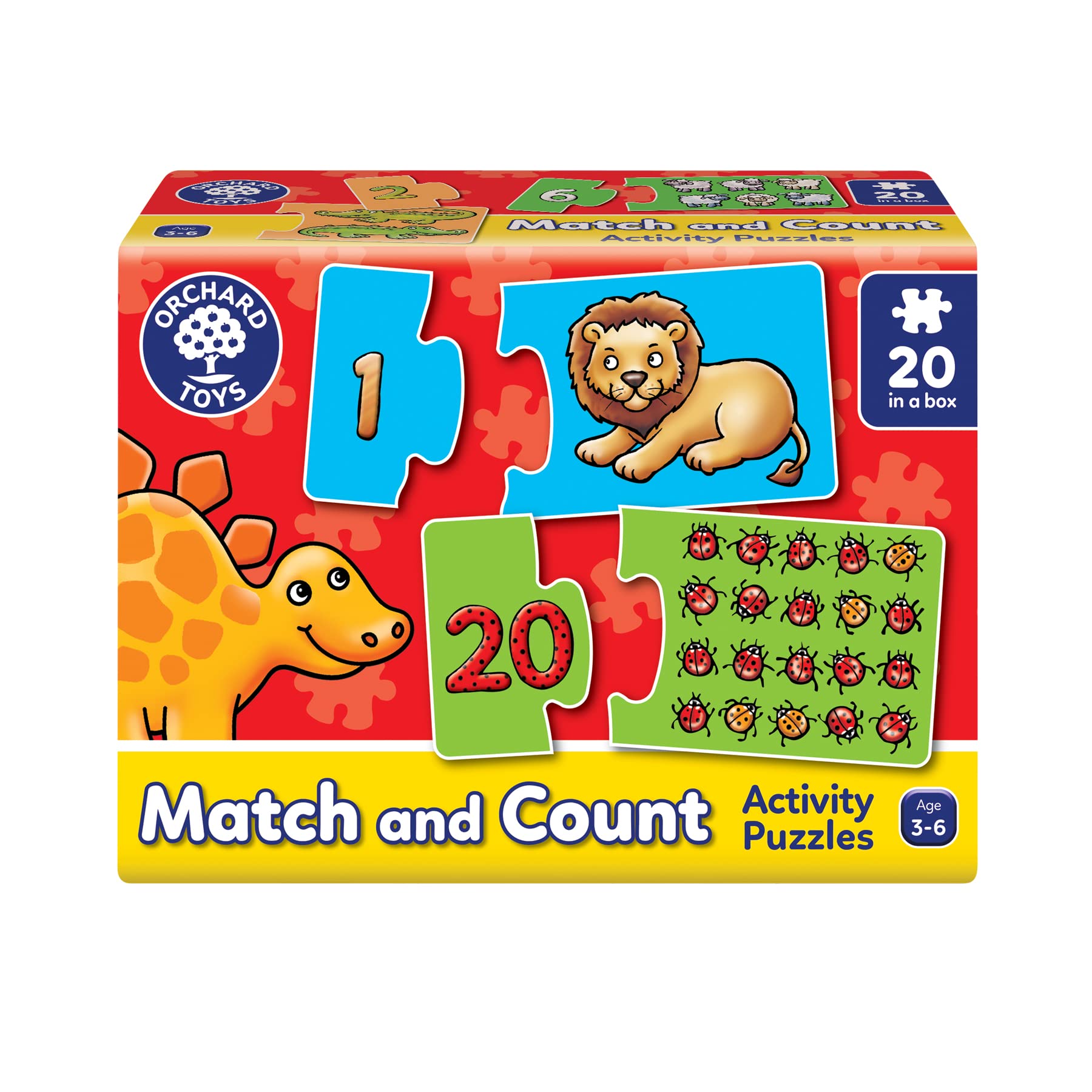 Orchard Toys Match and Count Jigsaws - Learn Numbers 1-20 | 20 x 2-Piece Puzzles for Ages 3+ 1