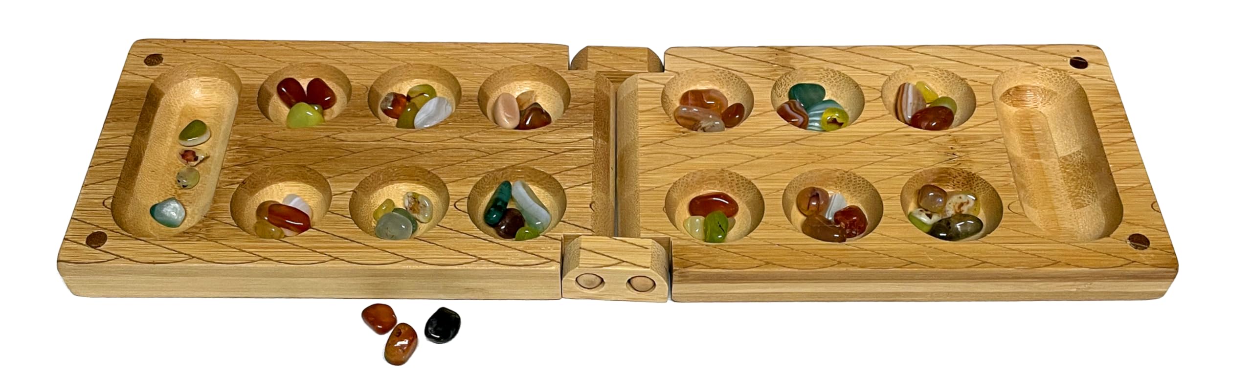 Project Genius Bamboo Travel Mancala - 2 Player Strategy Game | Portable Wood Board | Ages 8+ 2