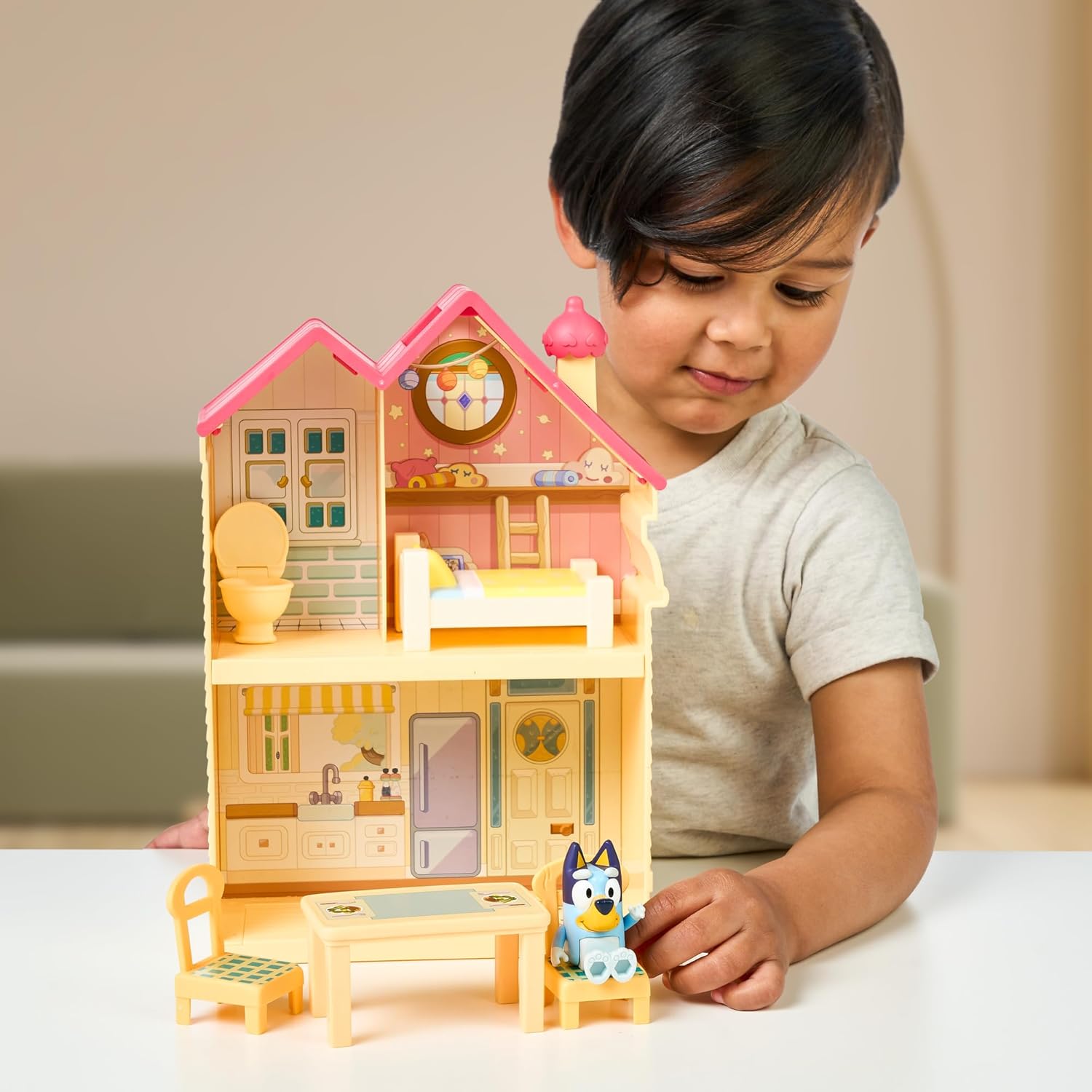 Mini Bluey Home Playset - Compact House with Carry Handle & 3 Rooms 7