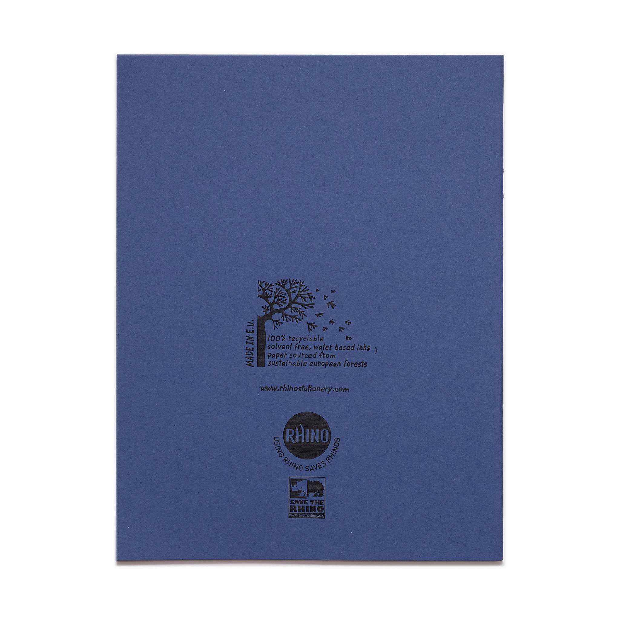 Rhino A5+ Exercise Books - 80 Pages, 5mm Squared Paper, Light Blue Cover, 10-Pack 5